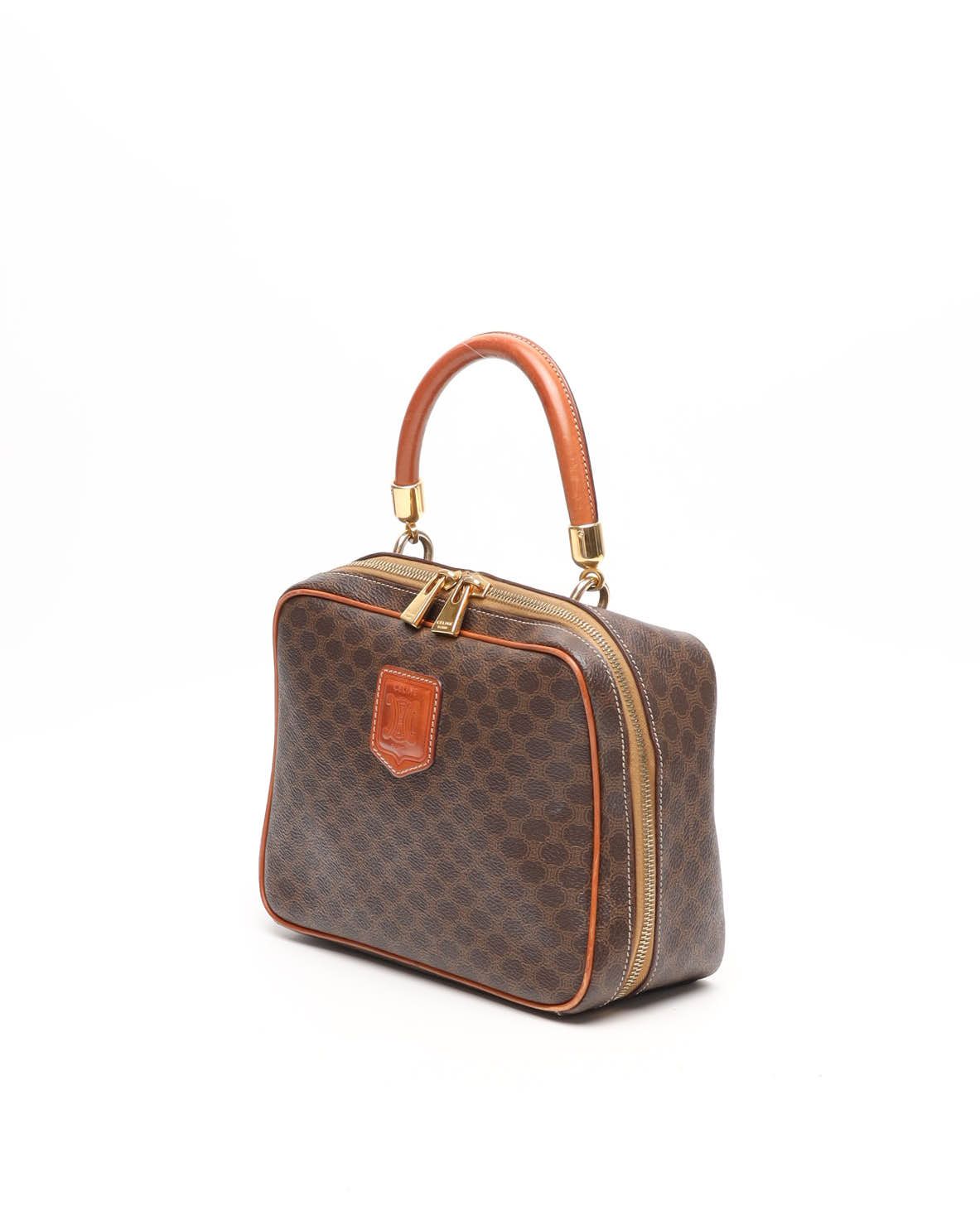 Celine Céline Macadam Handbag In Brown