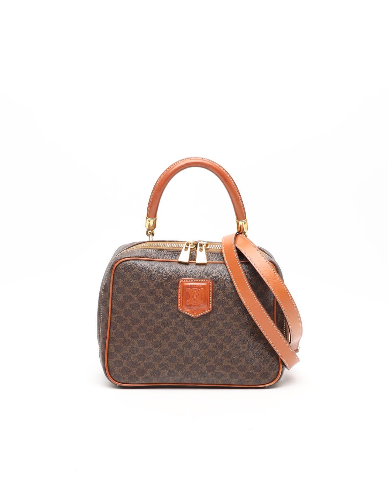 Celine Céline Macadam Handbag In Brown