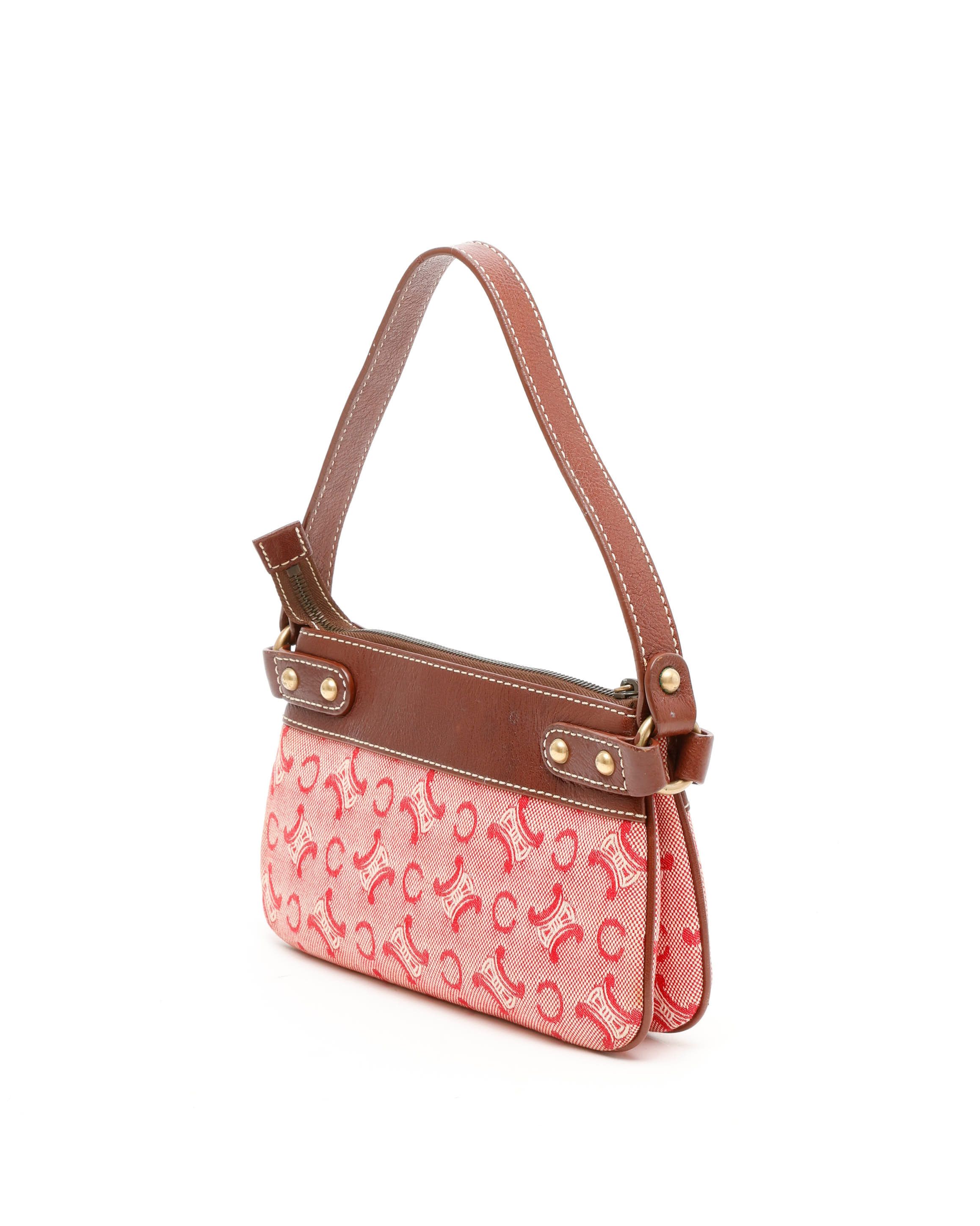 Celine Céline Triomphe Shoulder Bag In Pink