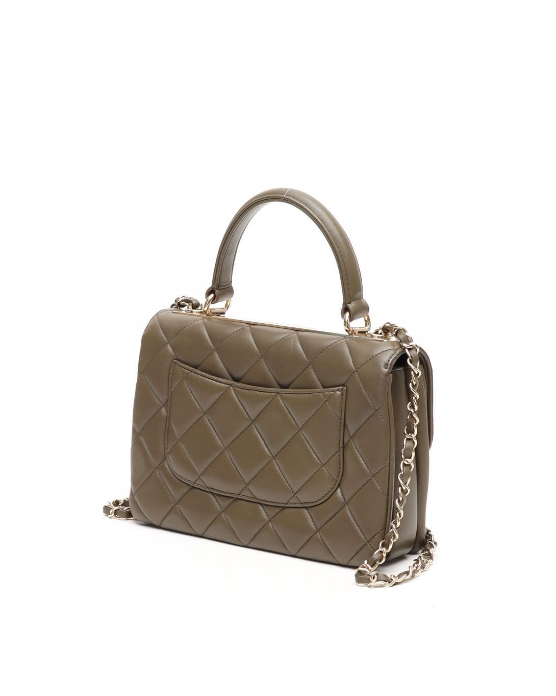 CHANEL Pre-owned Medium Cc Trendy Top Handle Bag In Green