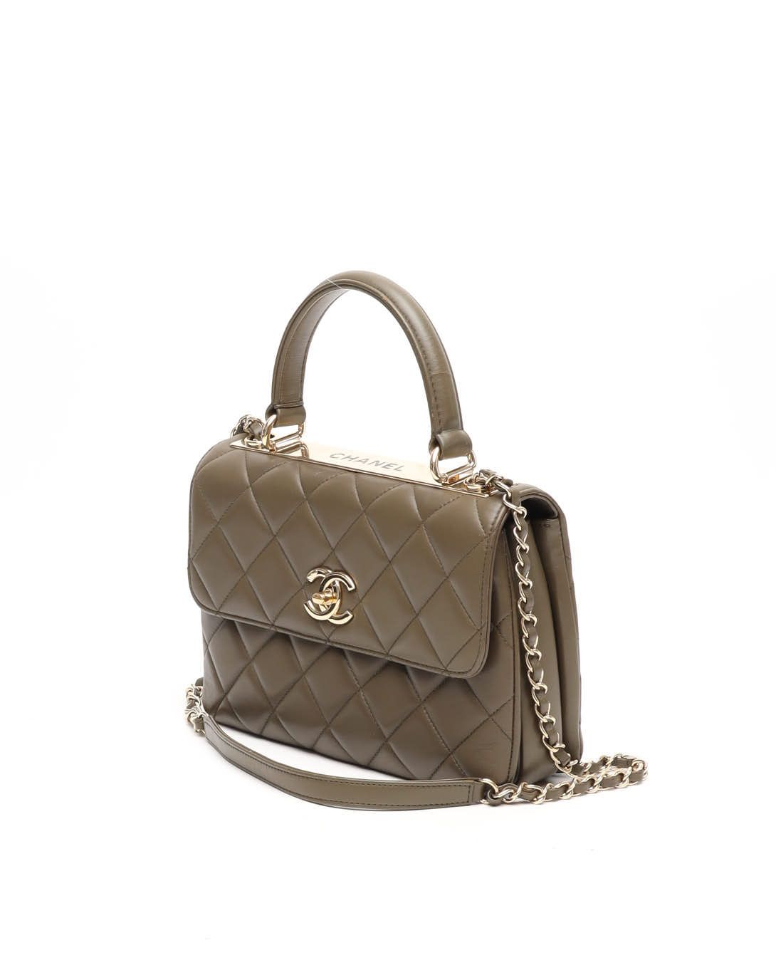 CHANEL Pre-owned Medium Cc Trendy Top Handle Bag In Green