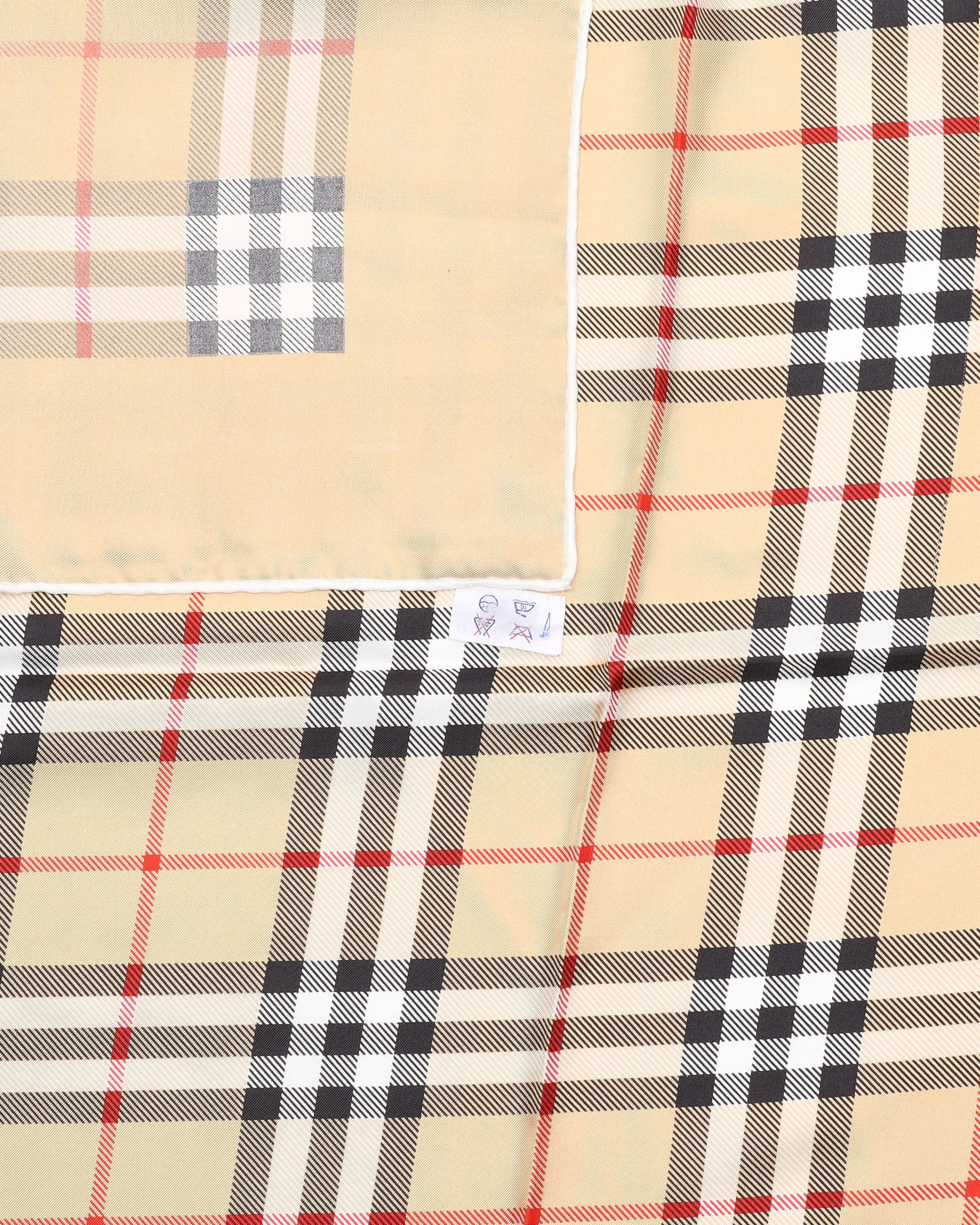 Burberry Nova Check Silk Scarf In Gold