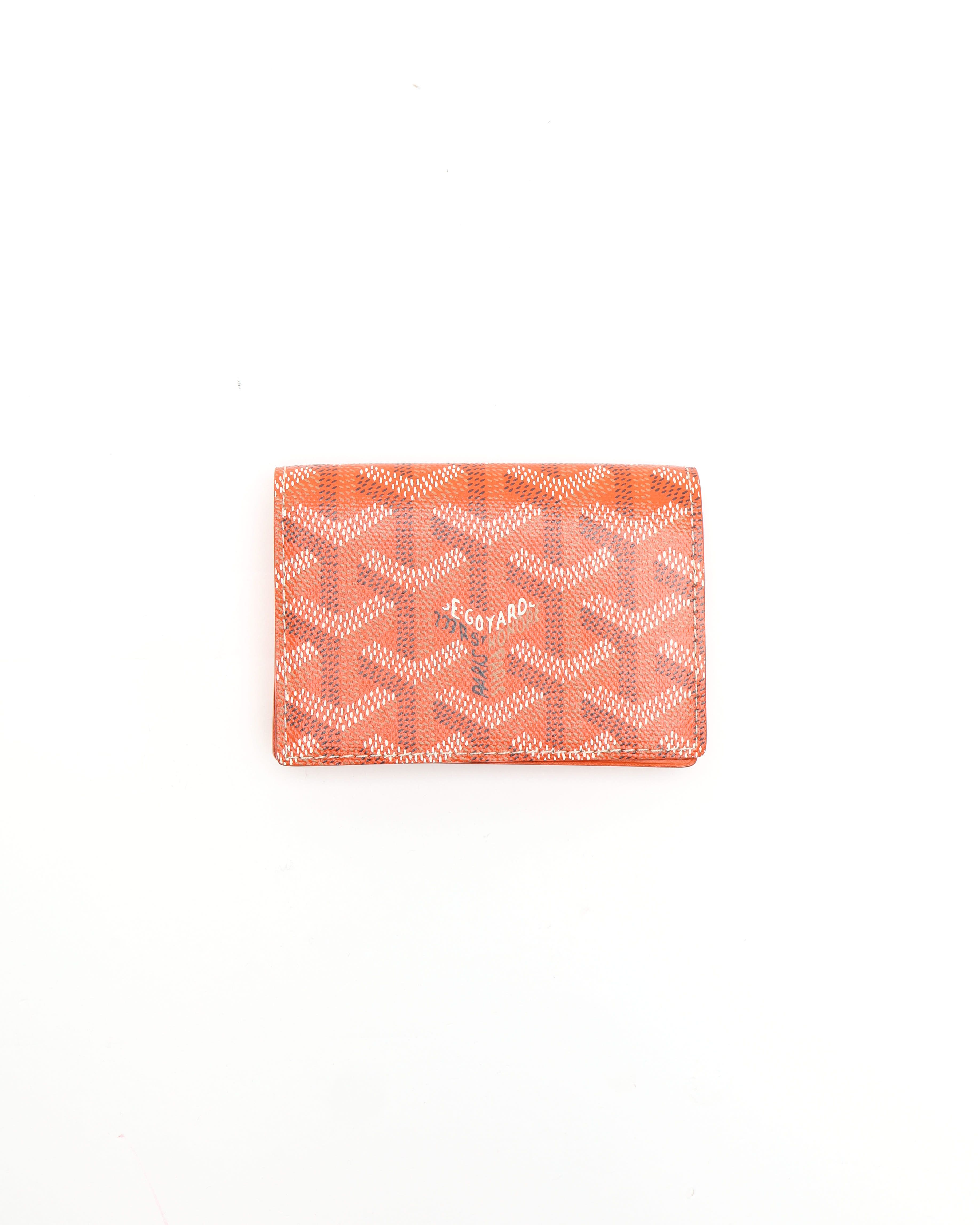 Pre-owned Goyard Malesherbes Card Wallet In Orange