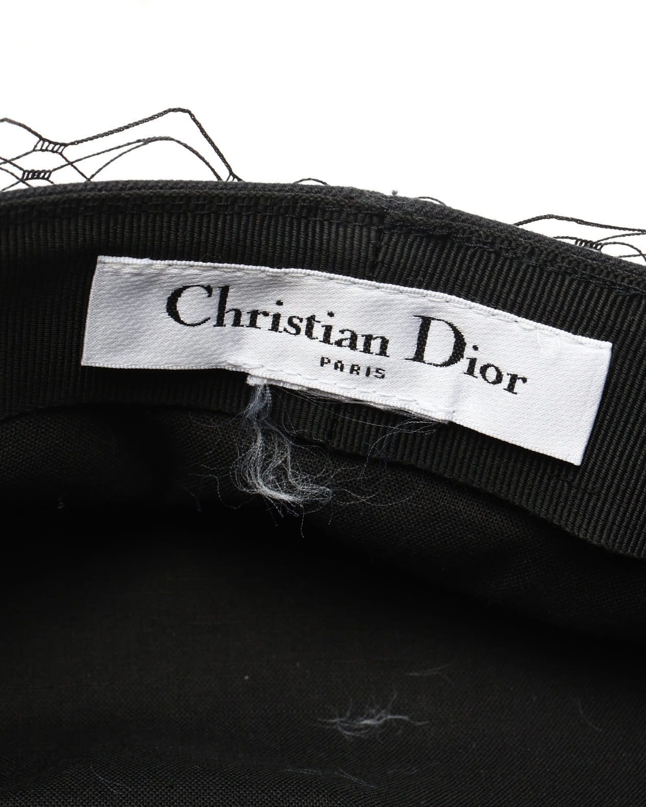 Dior Christian  Bee Embroidered Beret Tile In Black