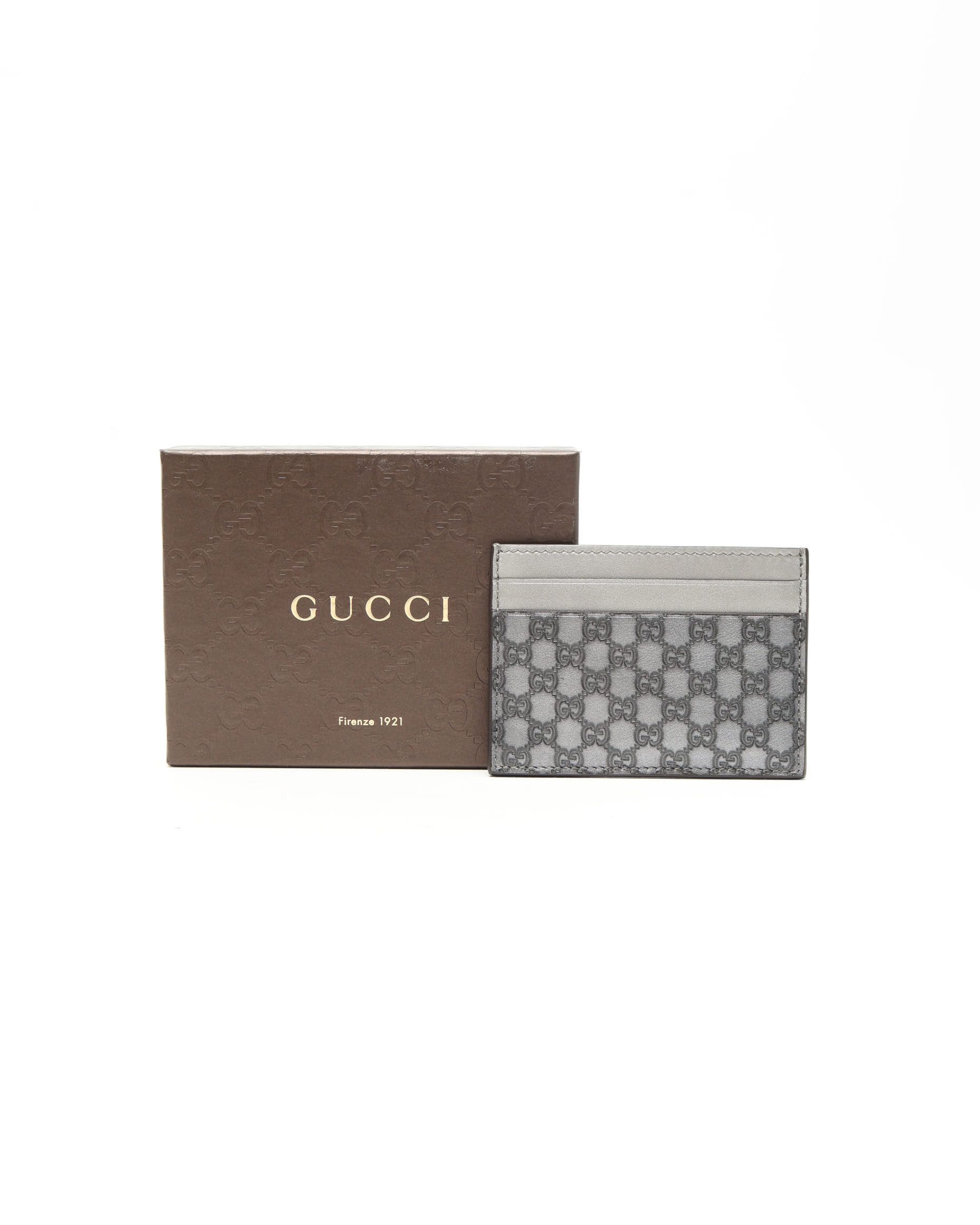 Gucci Ophidia Card Holder In Silver