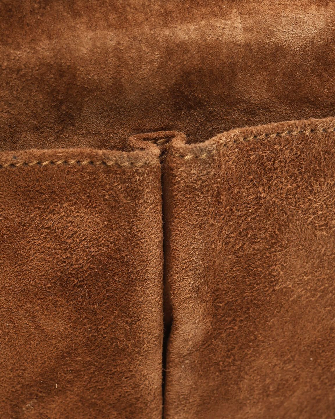 Gucci Suede Bamboo Handbag In Brown