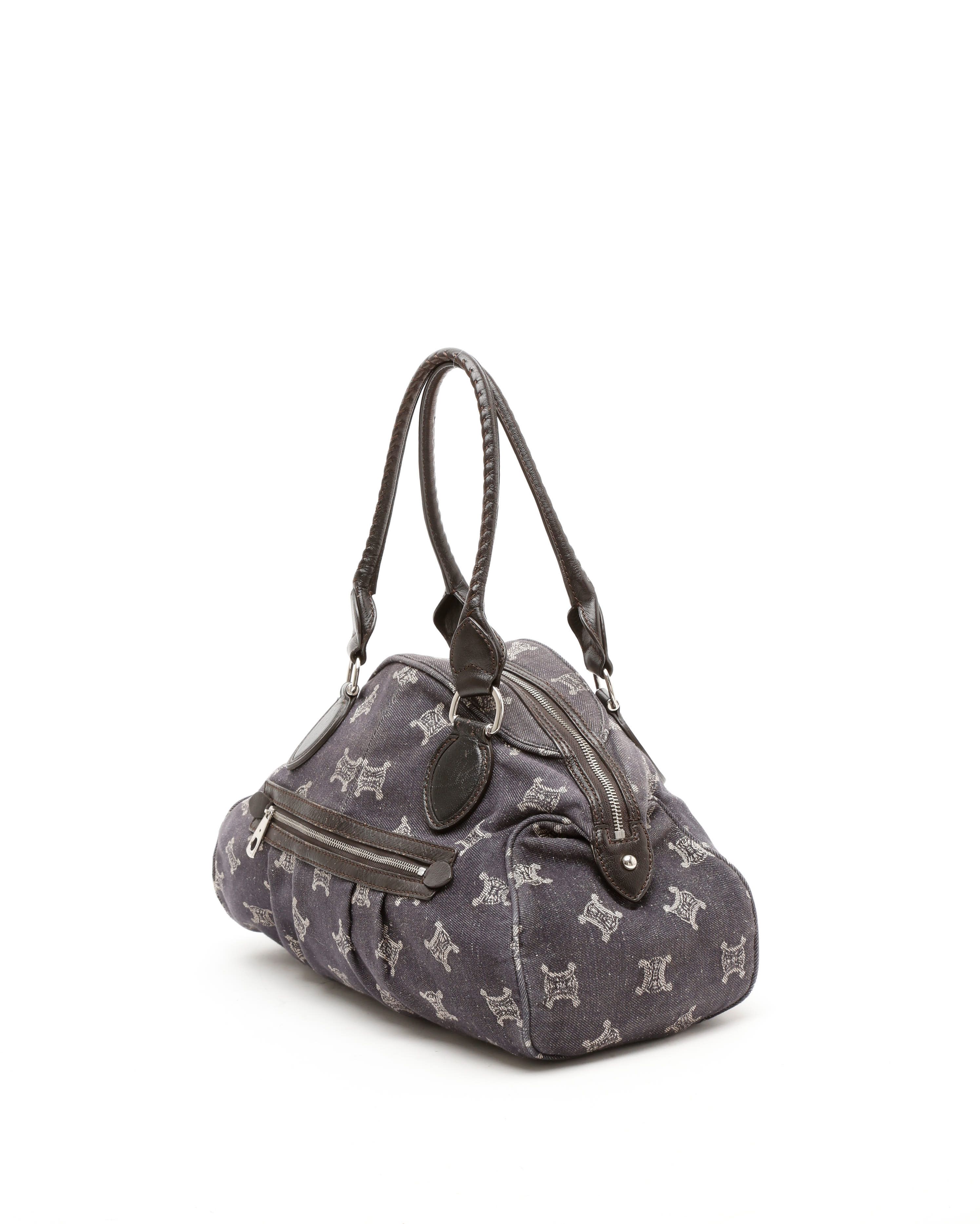 Celine Céline Triomphe Shoulder Bag In Blue