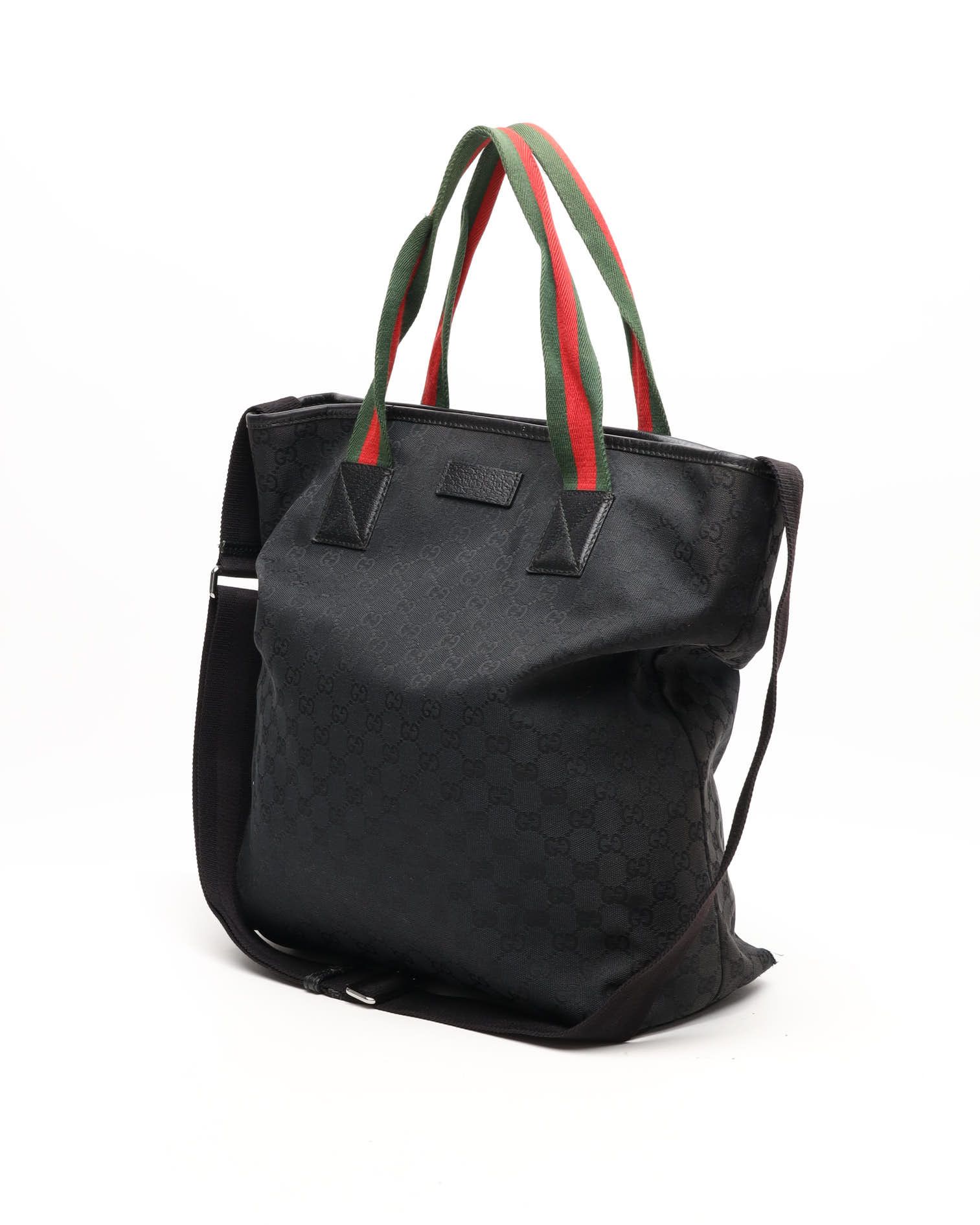 Gucci Gg Sherry Line Tote Bag In Black