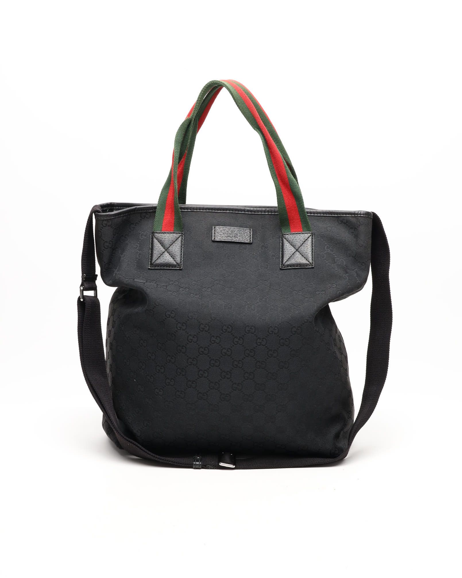 Gucci Gg Sherry Line Tote Bag In Black