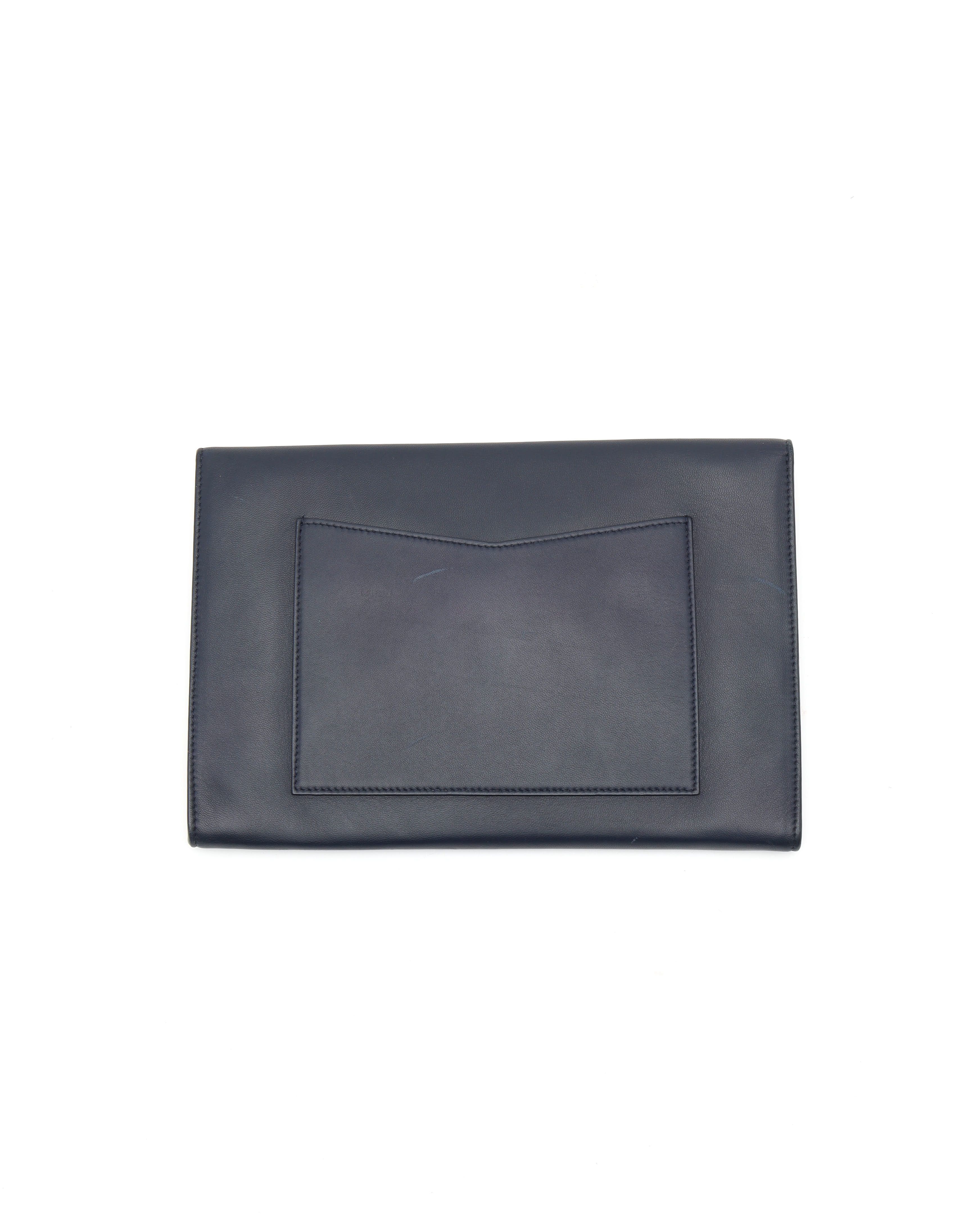 CHANEL Pre-owned Lambskin Airlines Envelope Clutch Bag In Blue