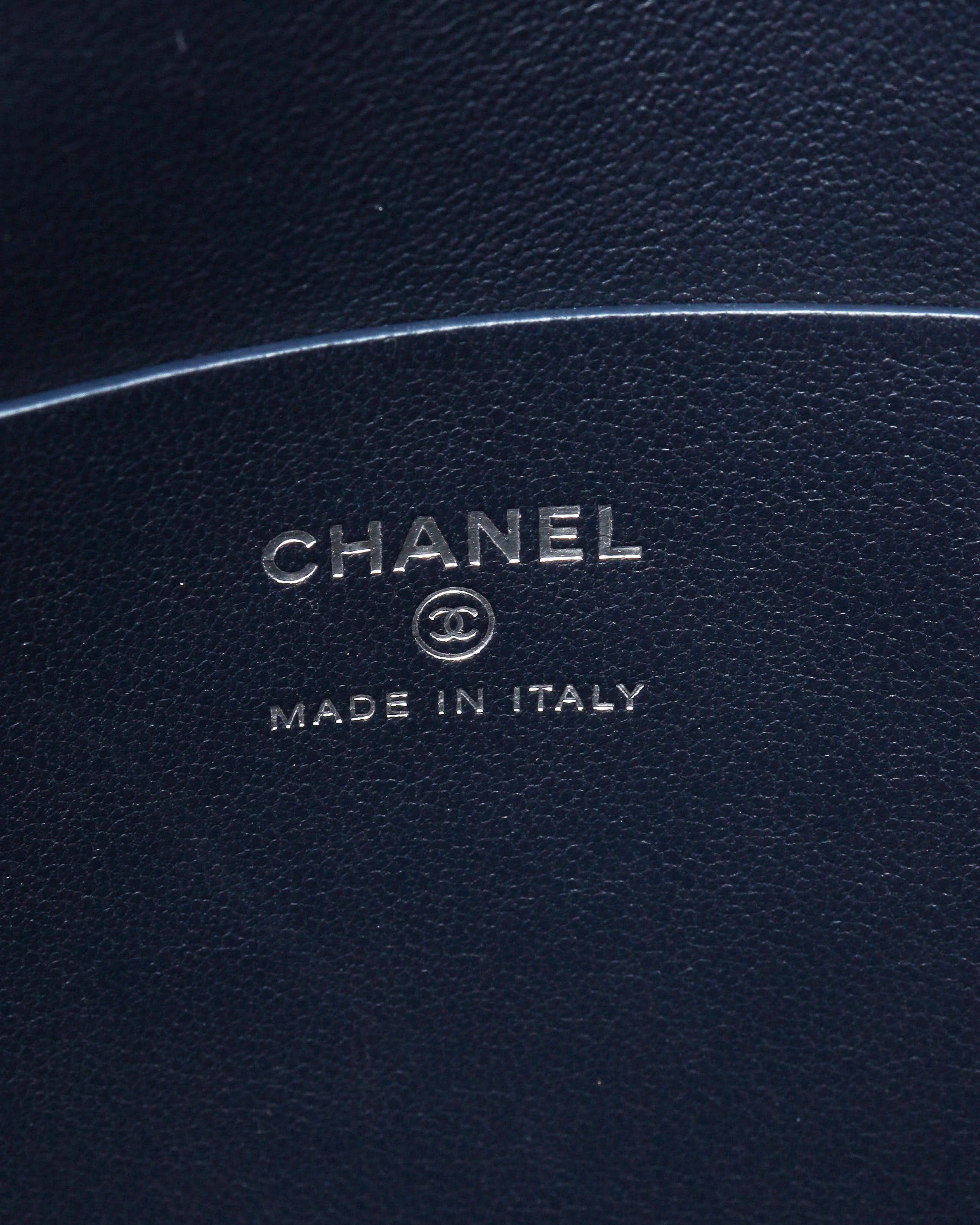 CHANEL Pre-owned Lambskin Airlines Envelope Clutch Bag In Blue