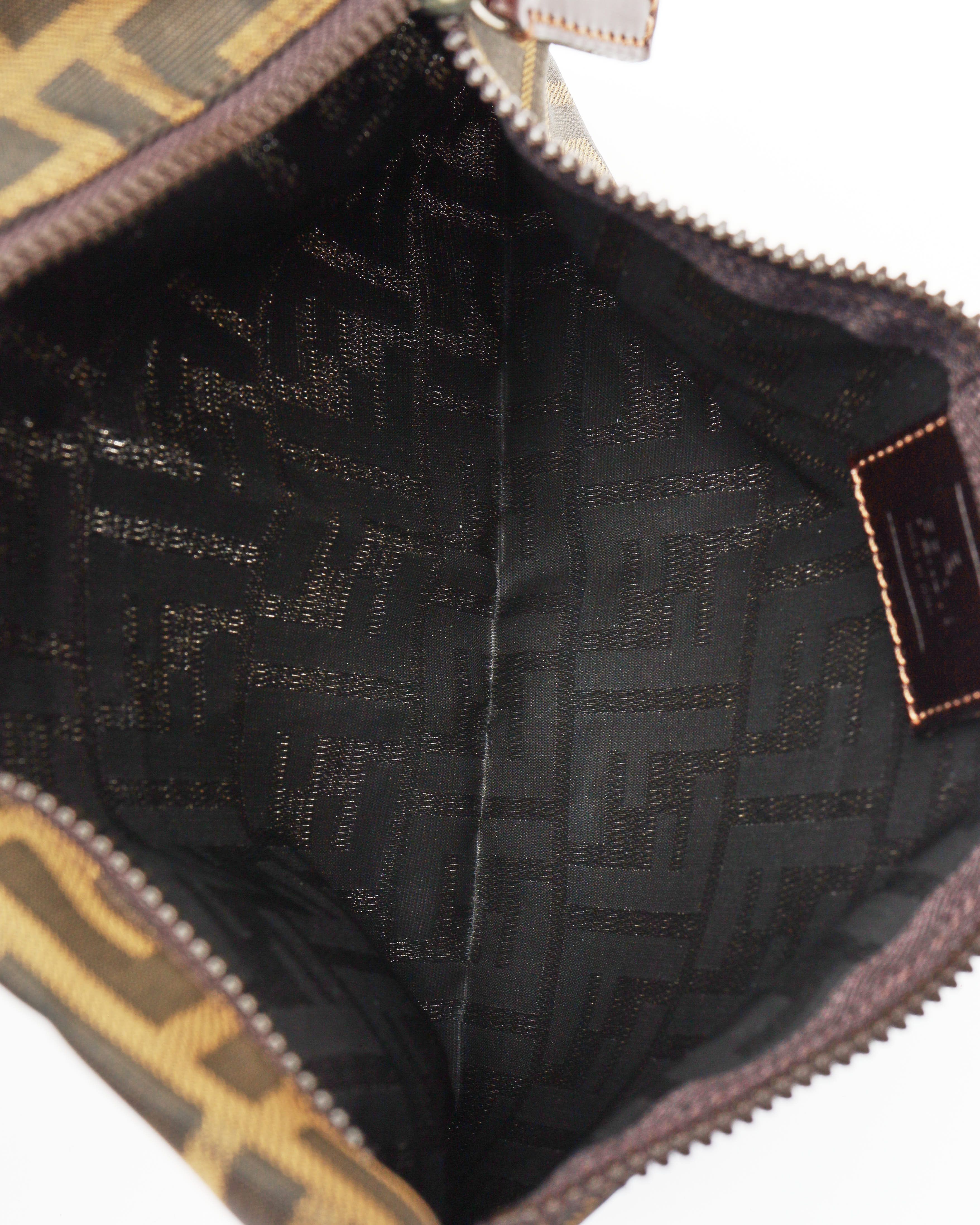 Fendi Zucca Cosmetic Pouch In Brown