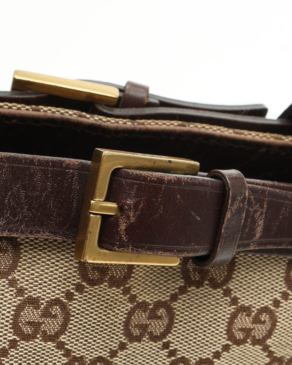 Gucci Gg Belt Tote Bag In Brown