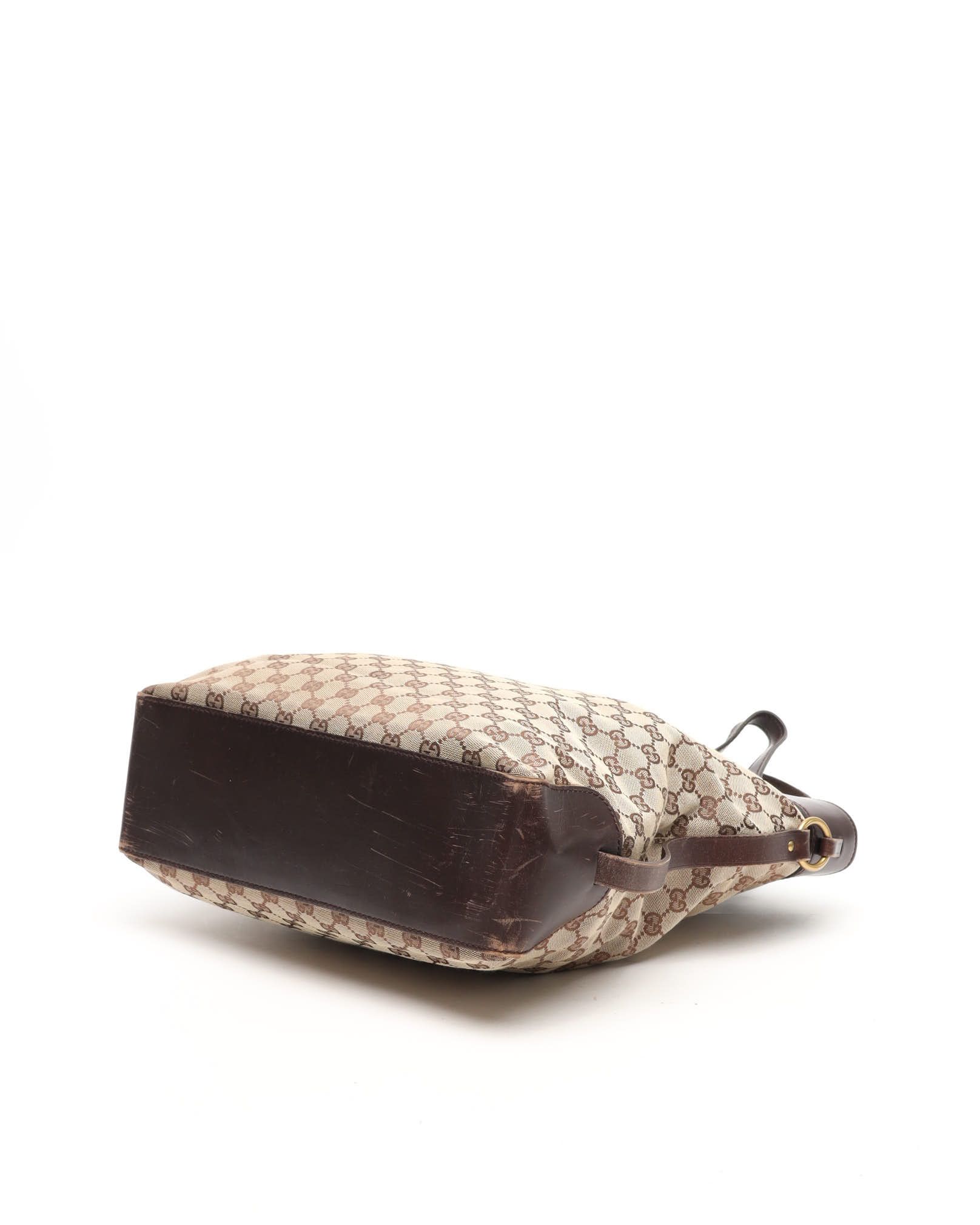 Gucci Gg Belt Tote Bag In Brown