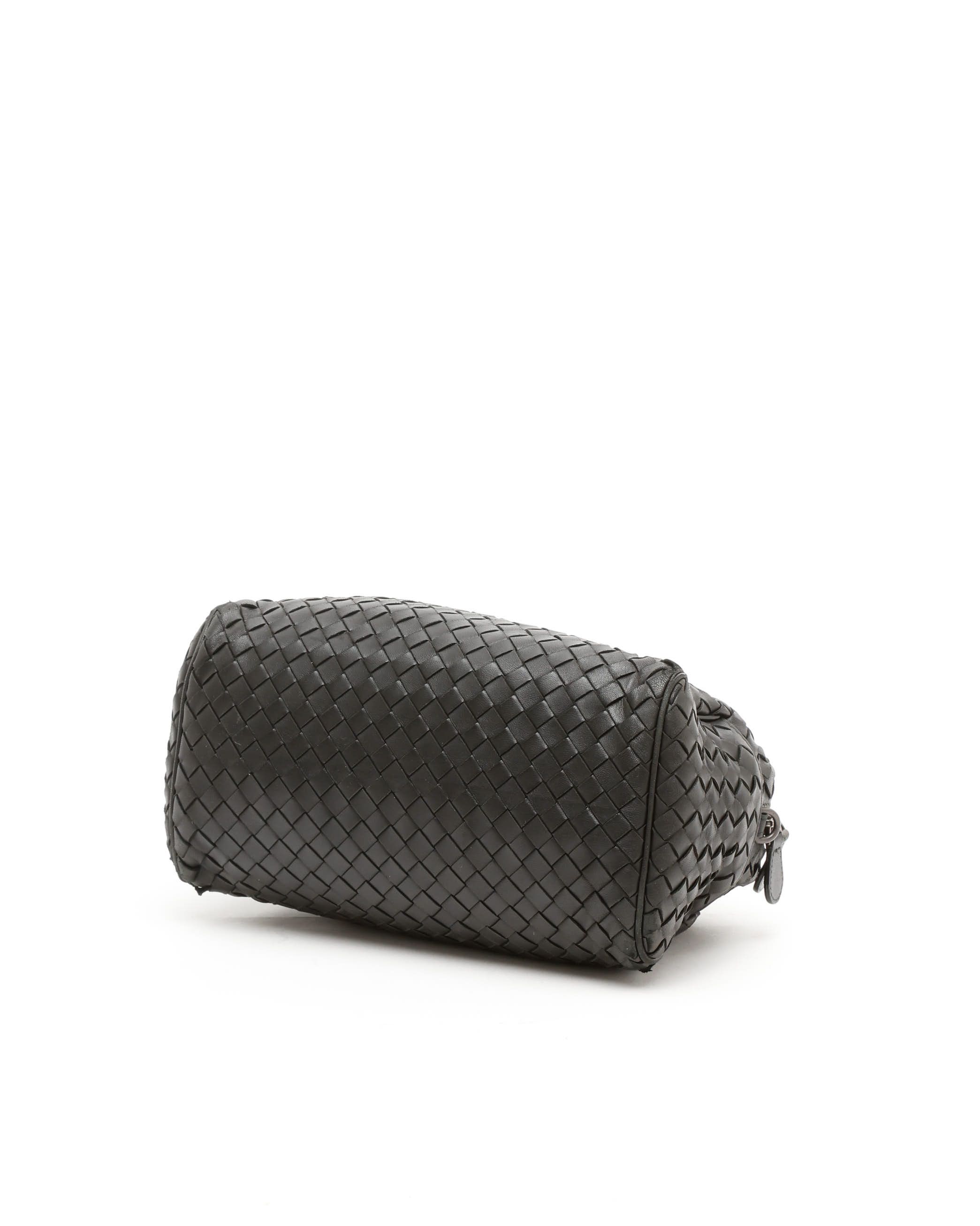 Bottega Veneta Intrecciato Handbag In Black