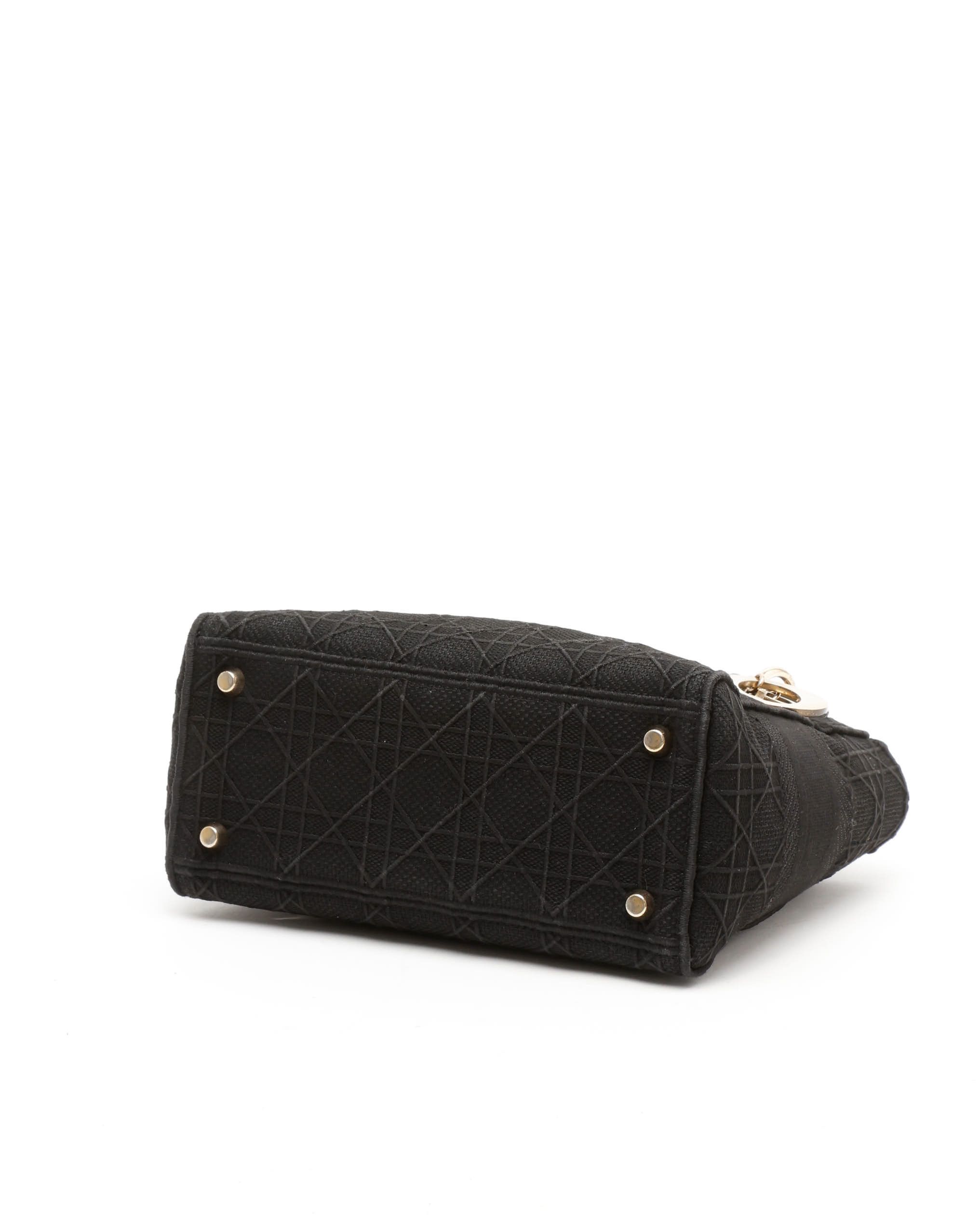 Dior Christian  Medium Lady D-lite Bag In Black