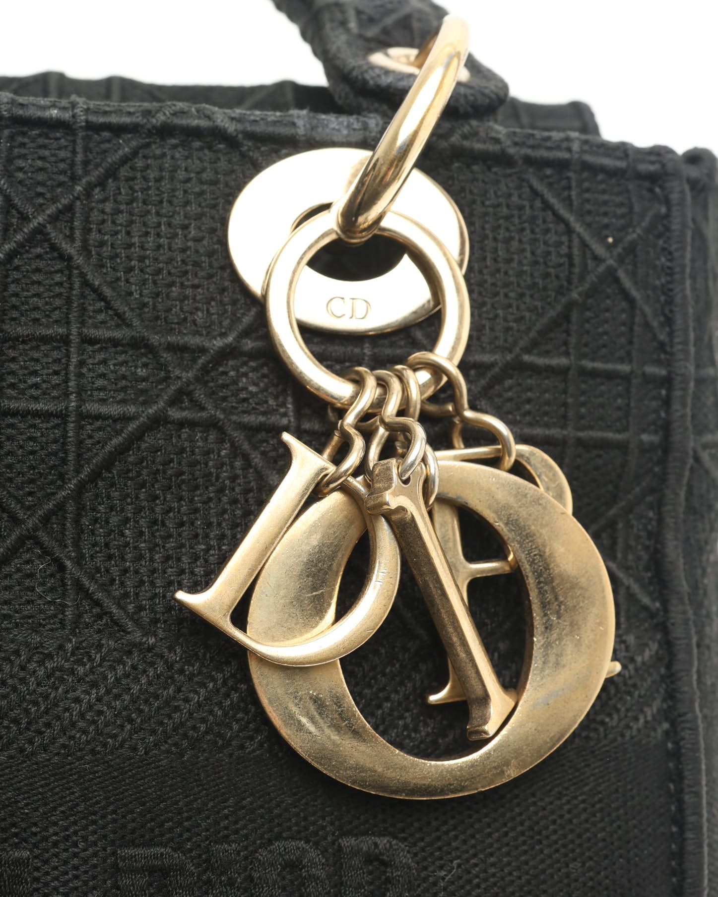 Dior Christian  Medium Lady D-lite Bag In Black