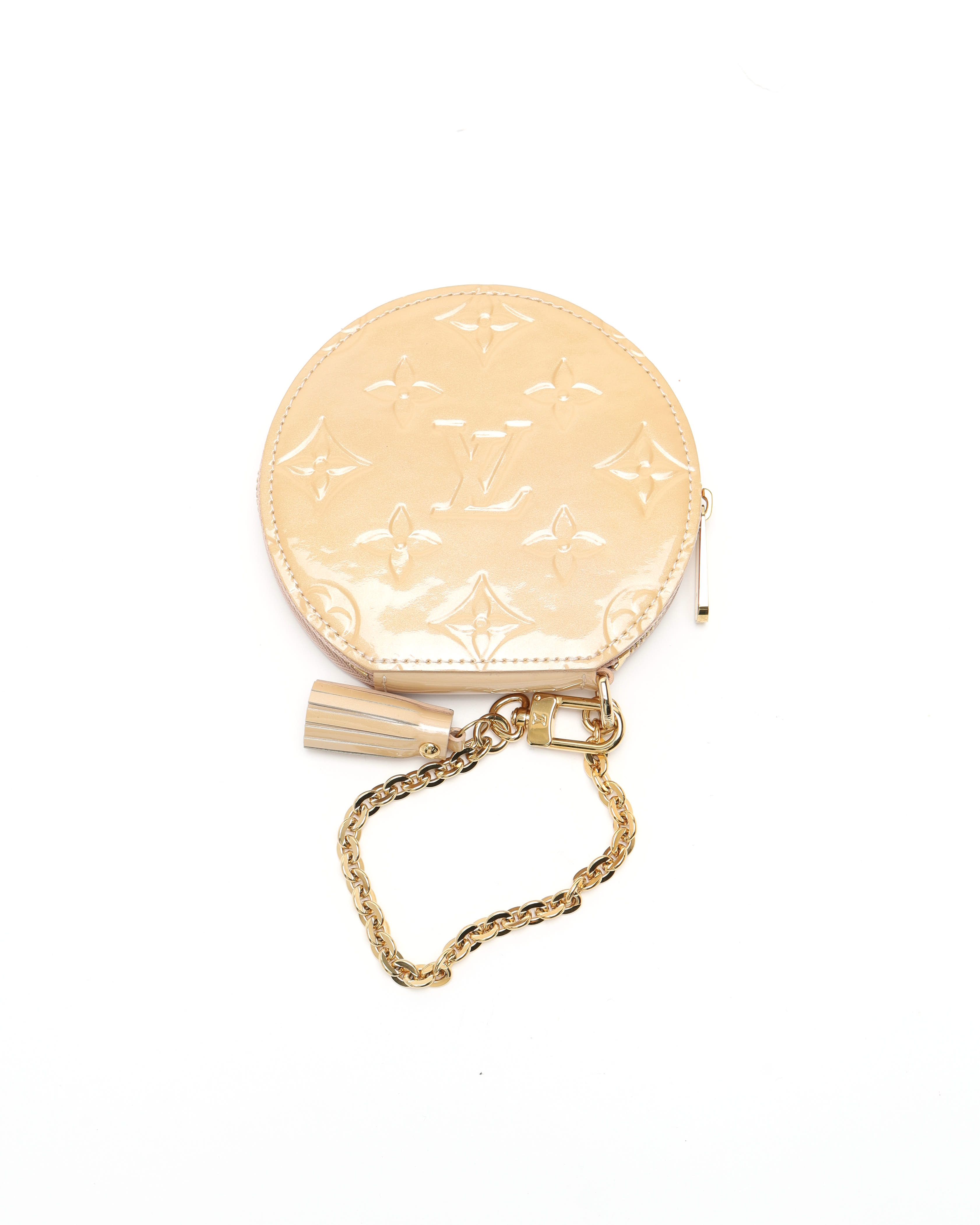 Pre-owned Louis Vuitton Monogram Vernis Coin Purse In Sand