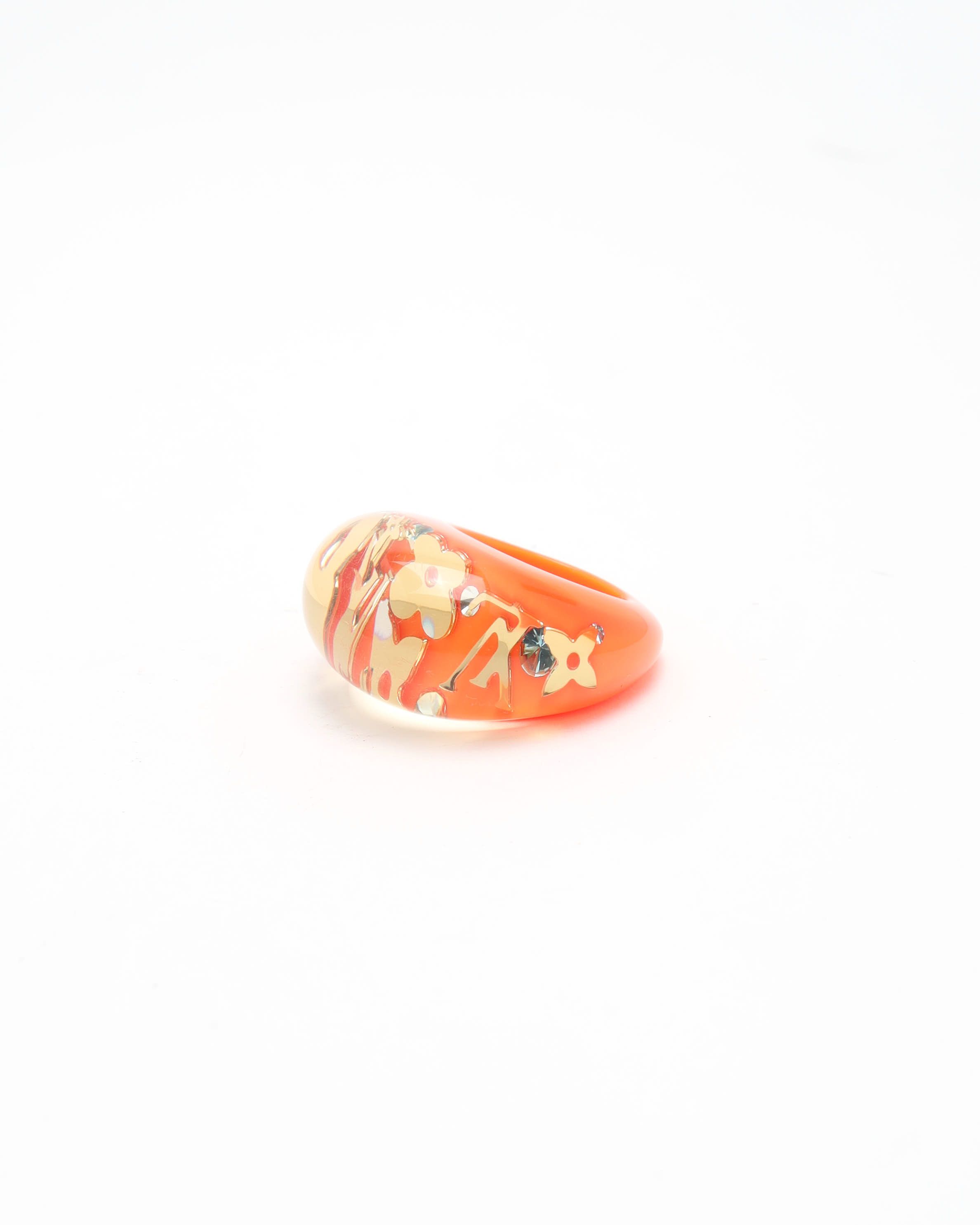Pre-owned Louis Vuitton Resin Ring In Orange