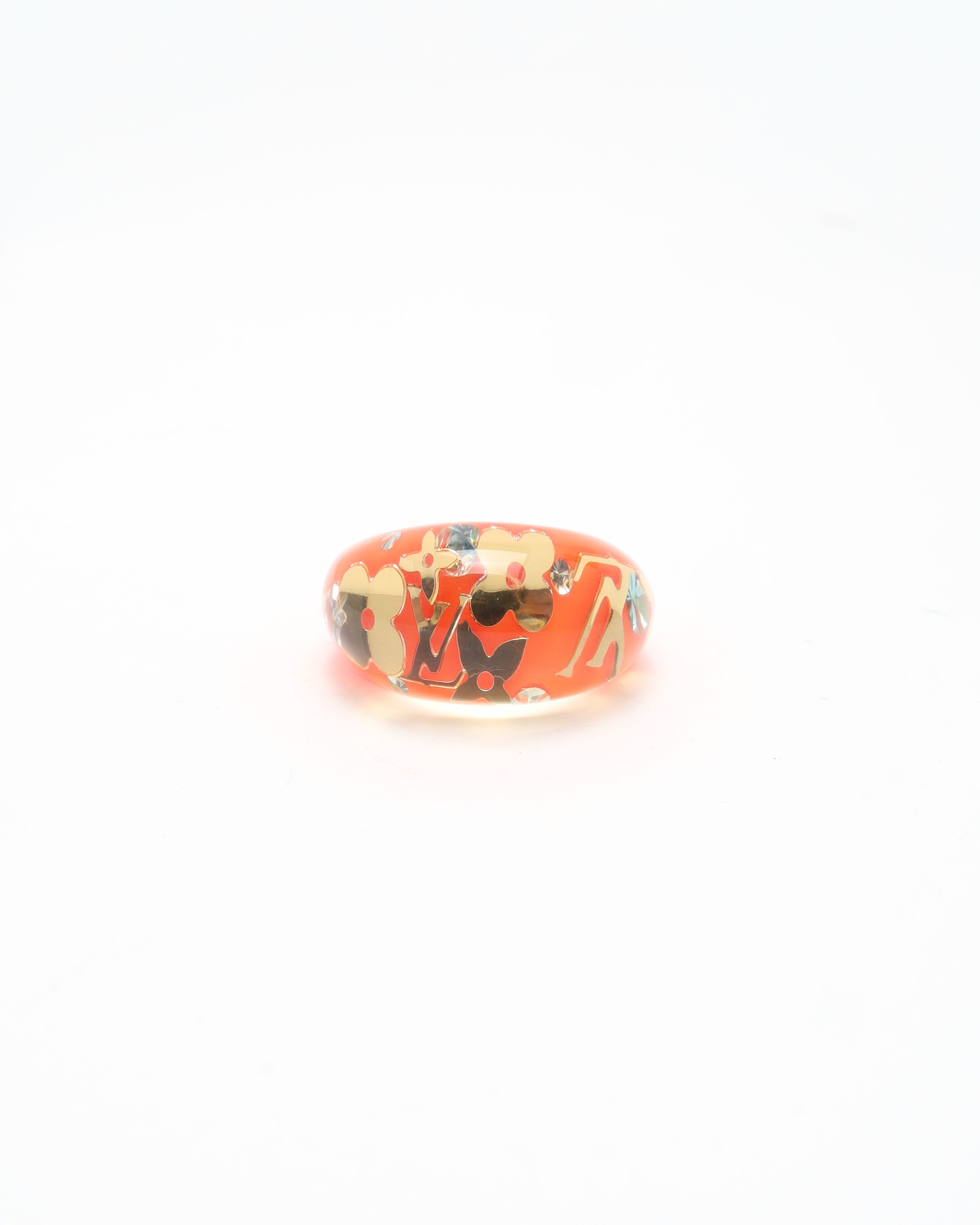Pre-owned Louis Vuitton Resin Ring In Orange