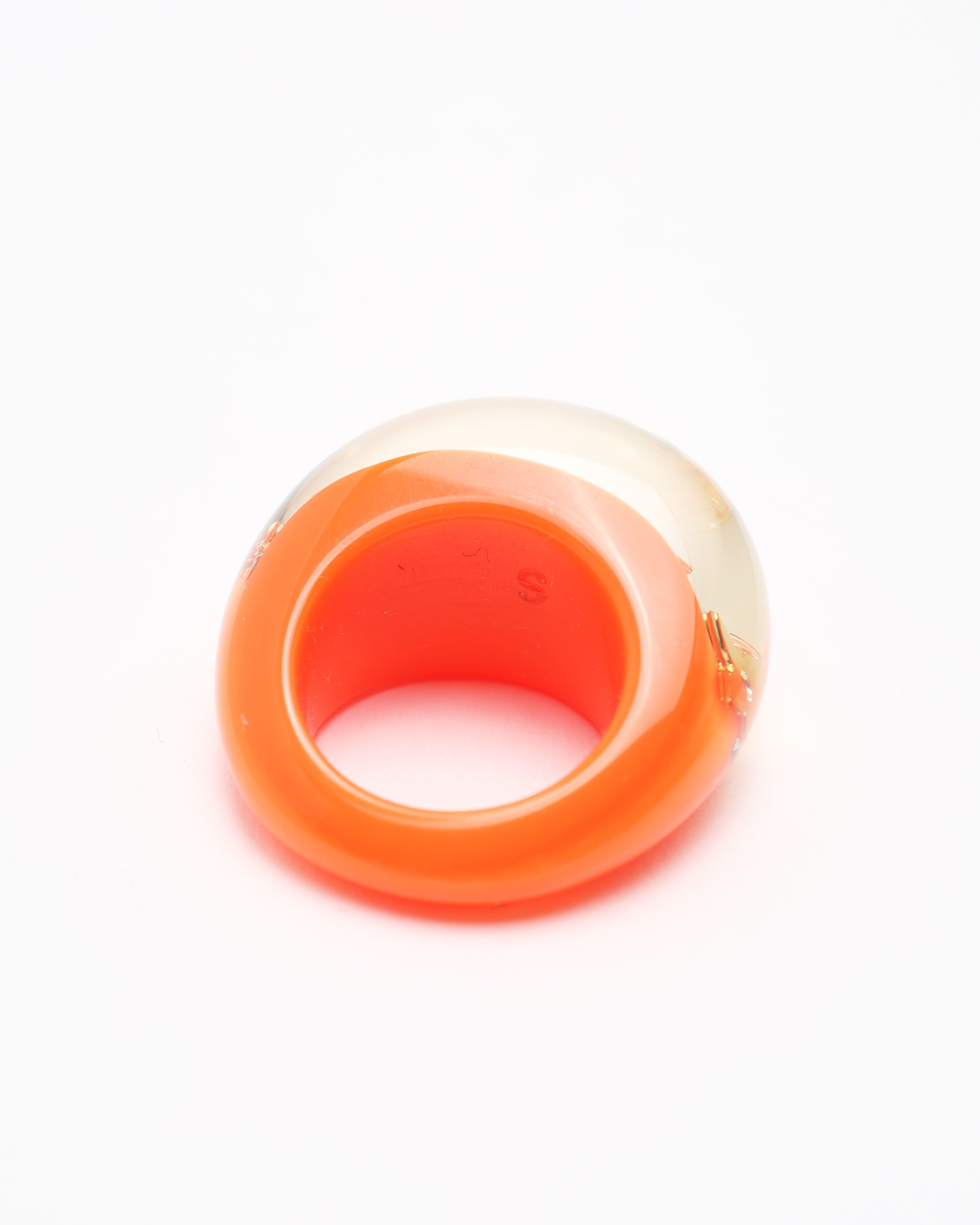 Pre-owned Louis Vuitton Resin Ring In Orange