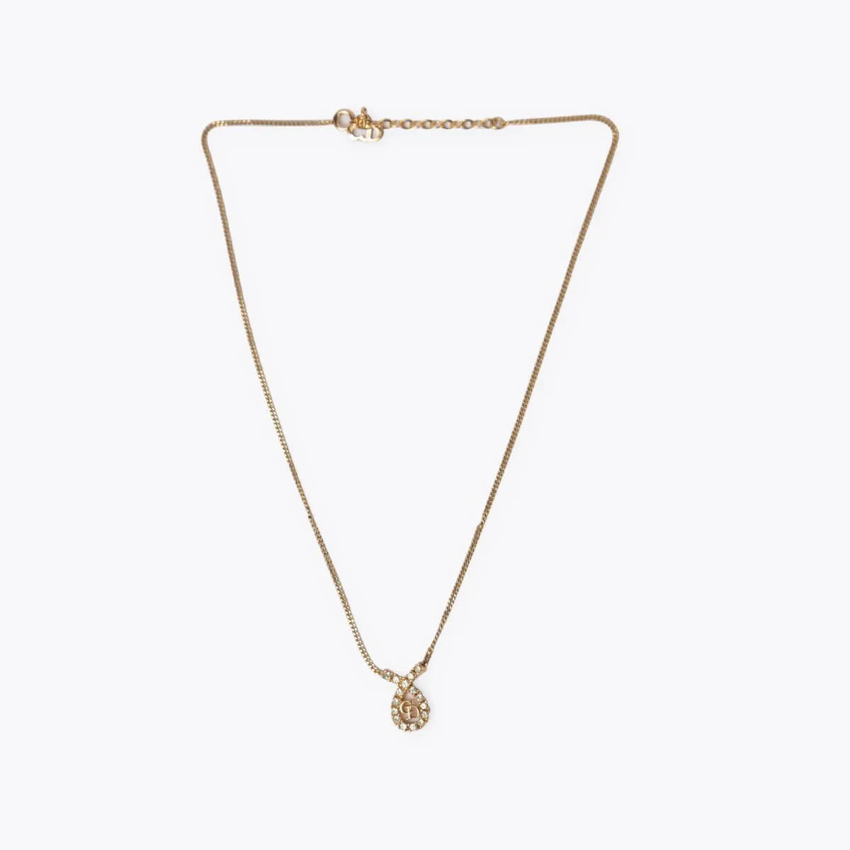 Dior Christian Cd Rhinestone Necklace