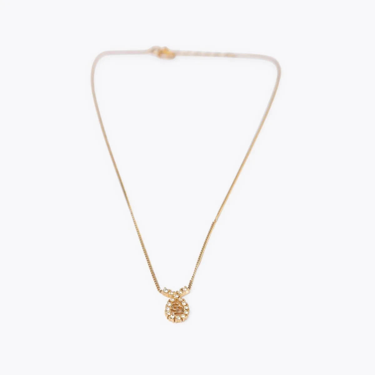 Dior Christian Cd Rhinestone Necklace