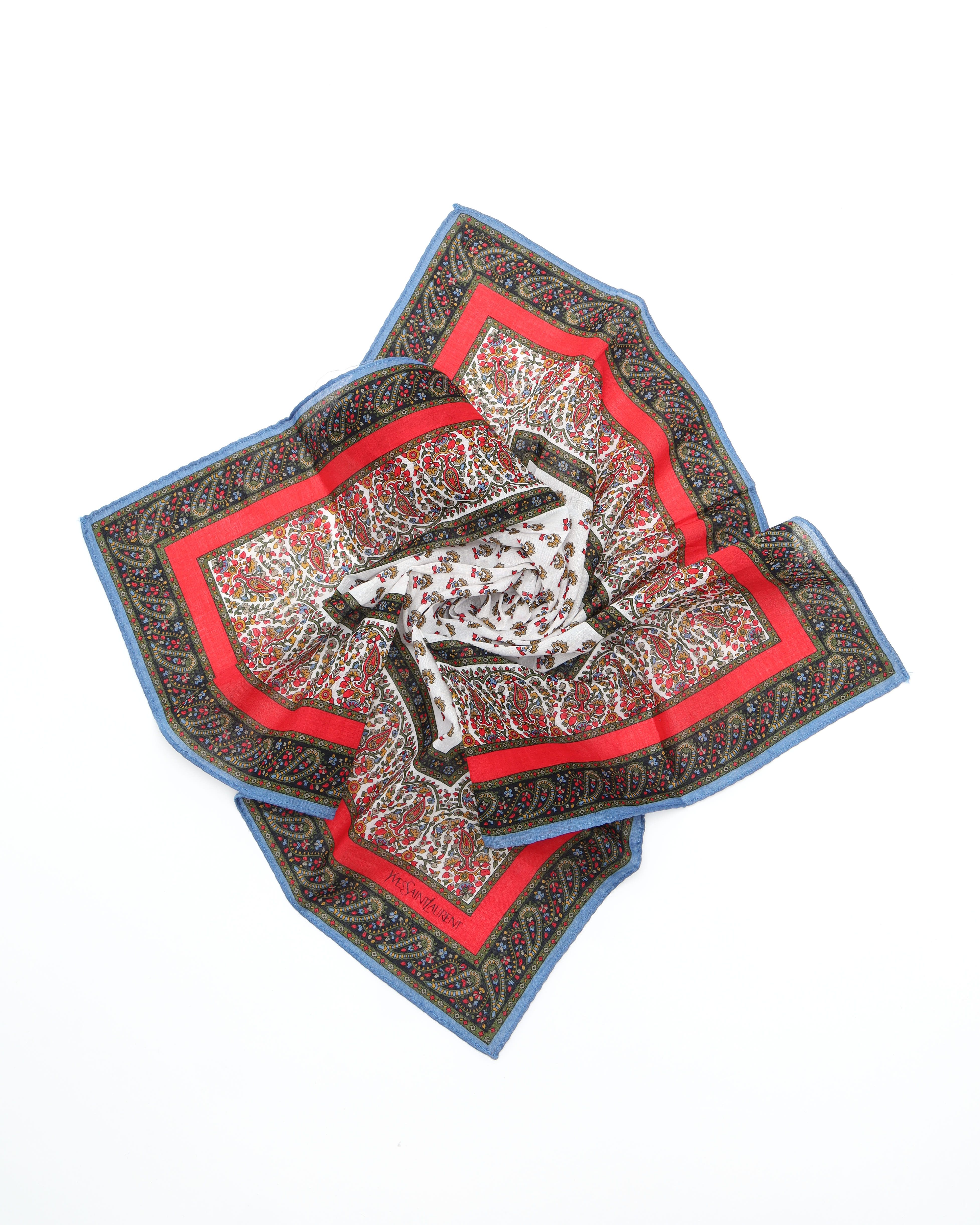 Saint Laurent Cotton Silk Scarf In Multi