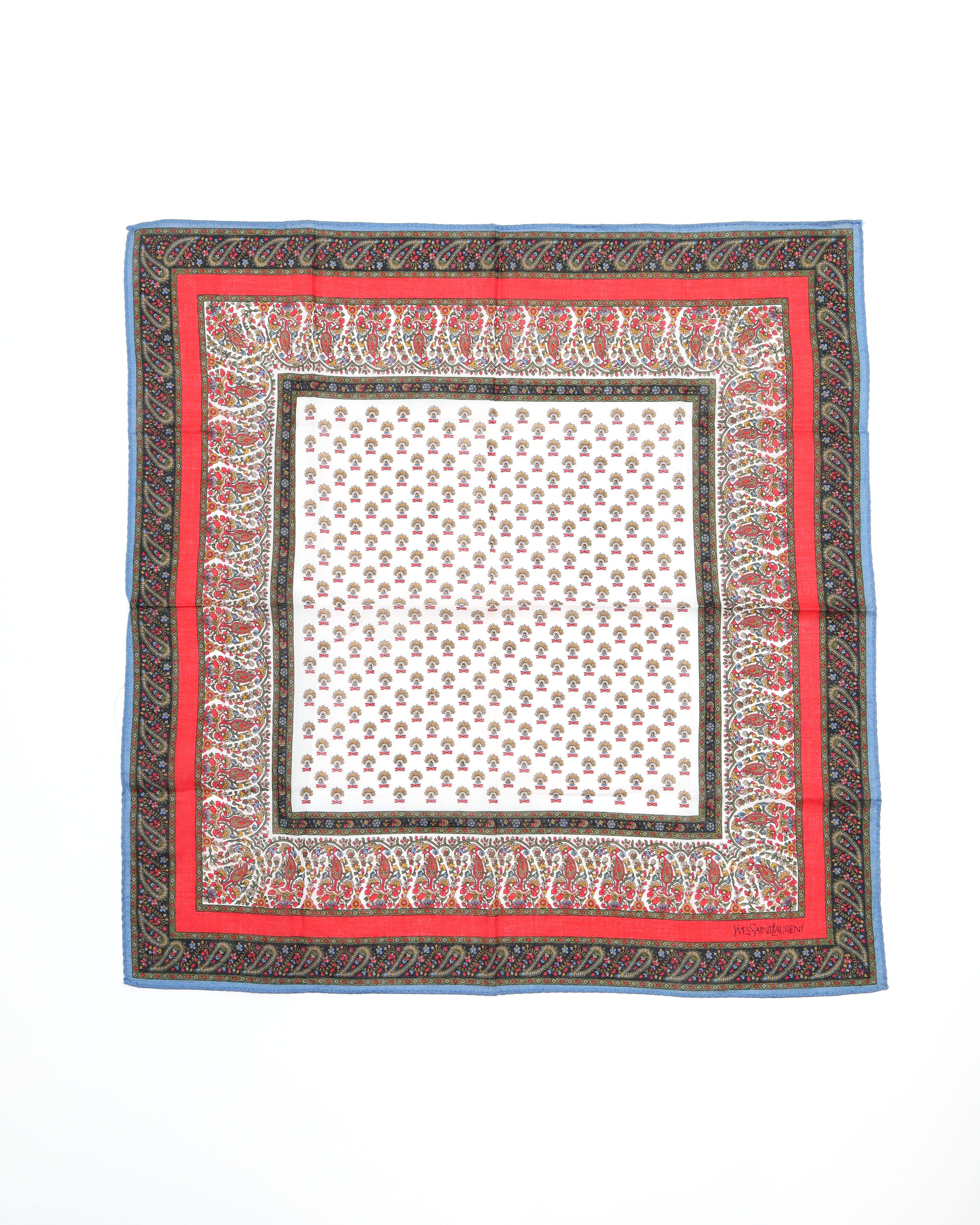 Saint Laurent Cotton Silk Scarf In Multi