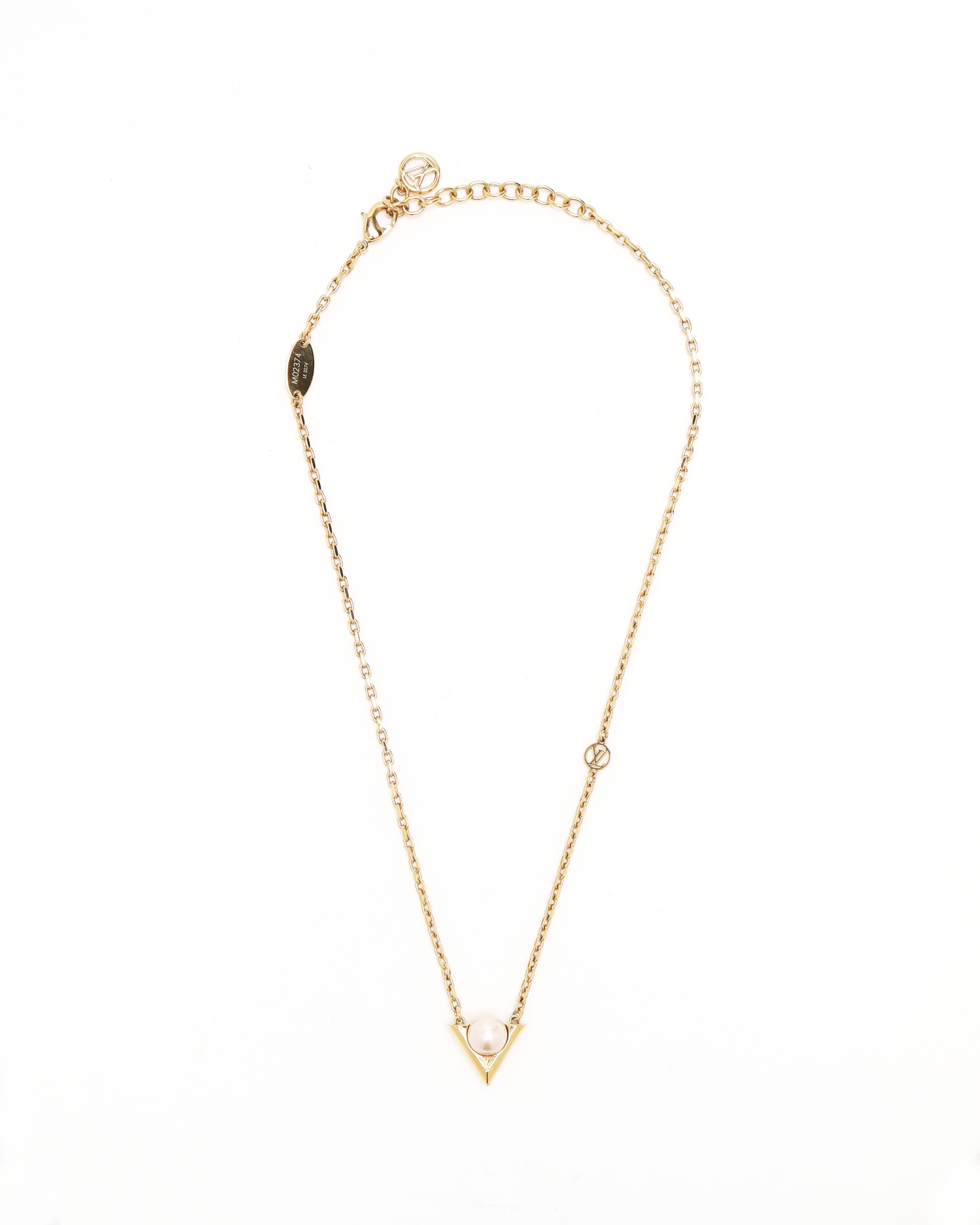 Pre-owned Louis Vuitton V For Vuitton Pear Necklace In Multi