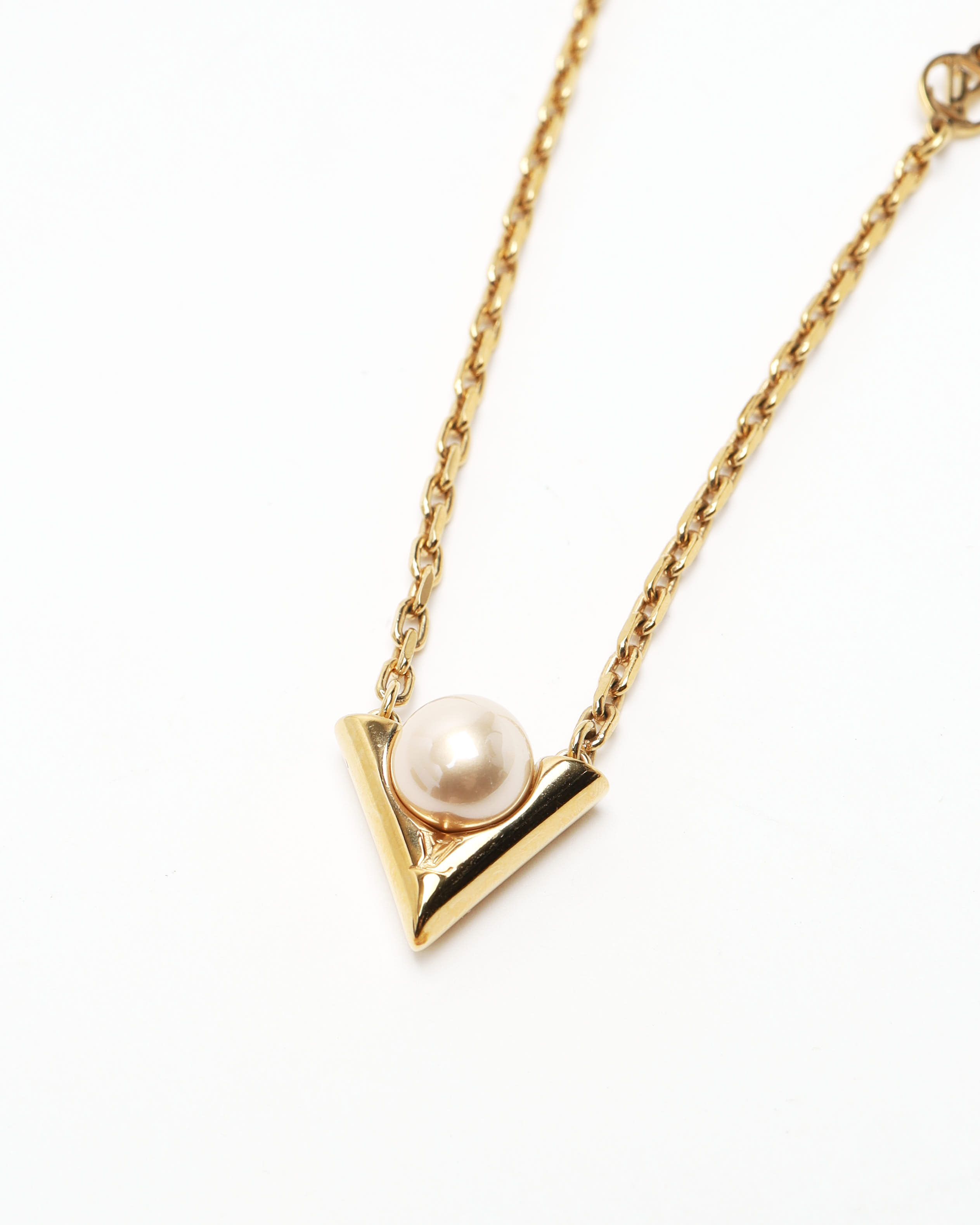 Pre-owned Louis Vuitton V For Vuitton Pear Necklace In Multi