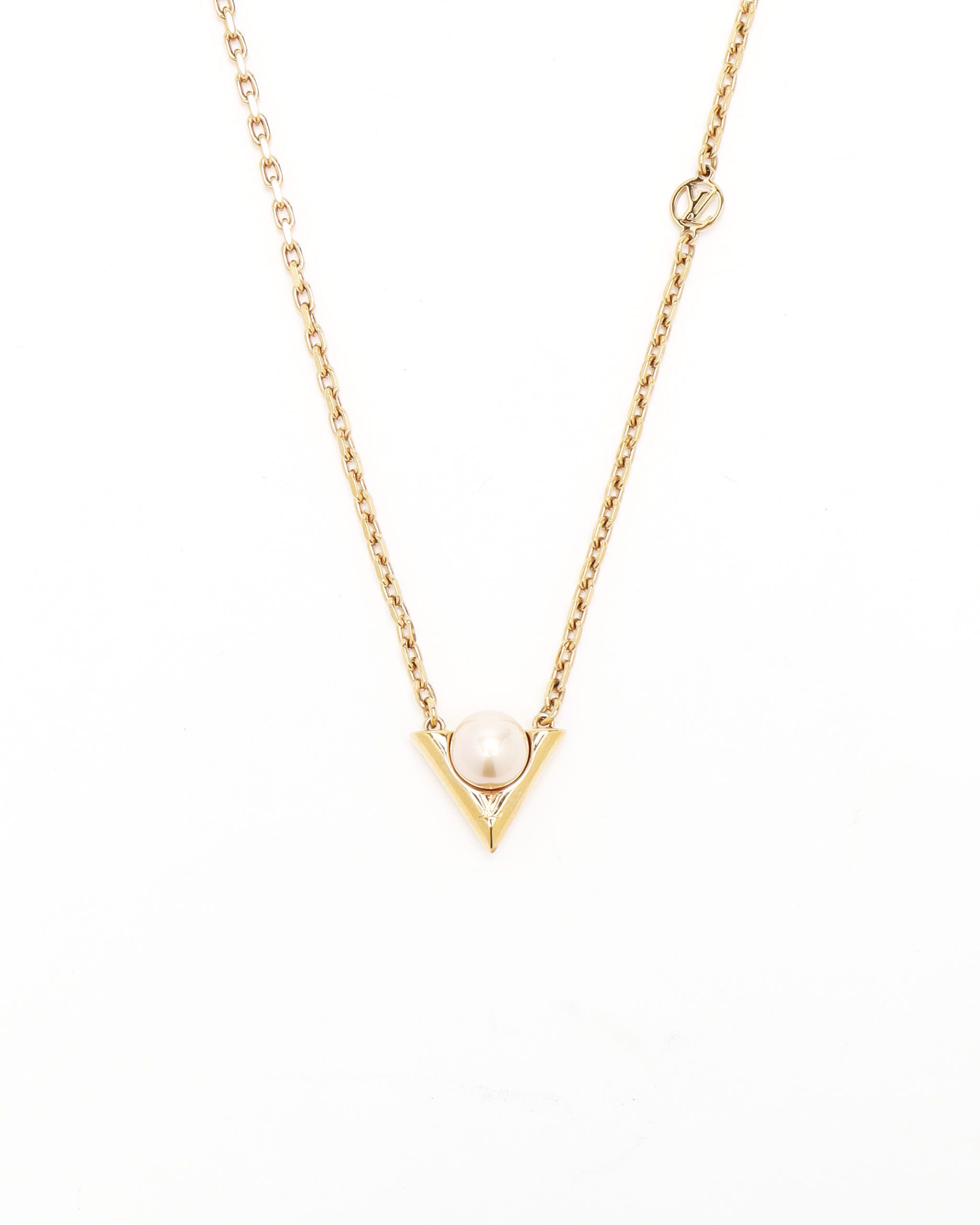 Pre-owned Louis Vuitton V For Vuitton Pear Necklace In Multi