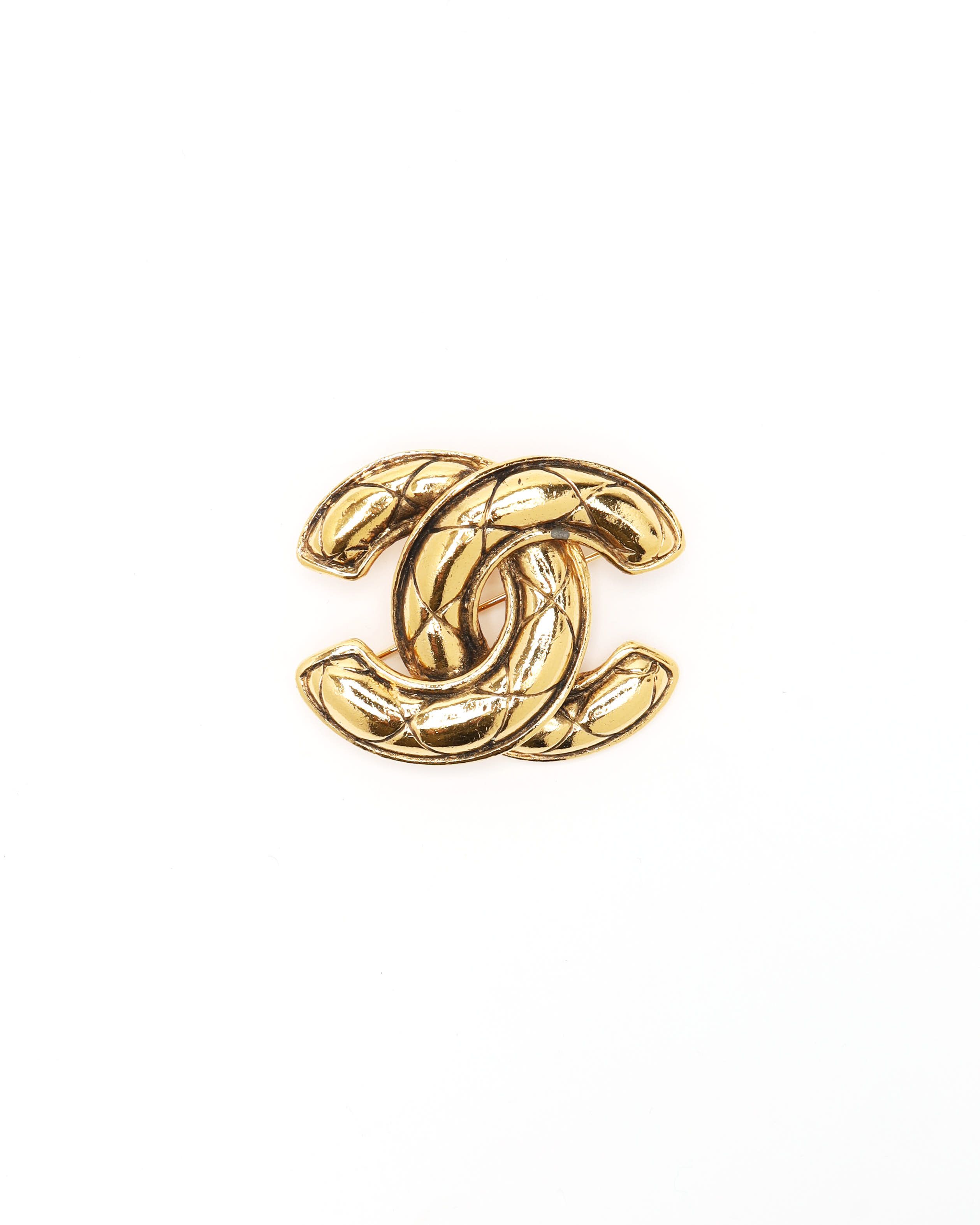 Pre-owned Chanel Coco Mark Brooch In Gold