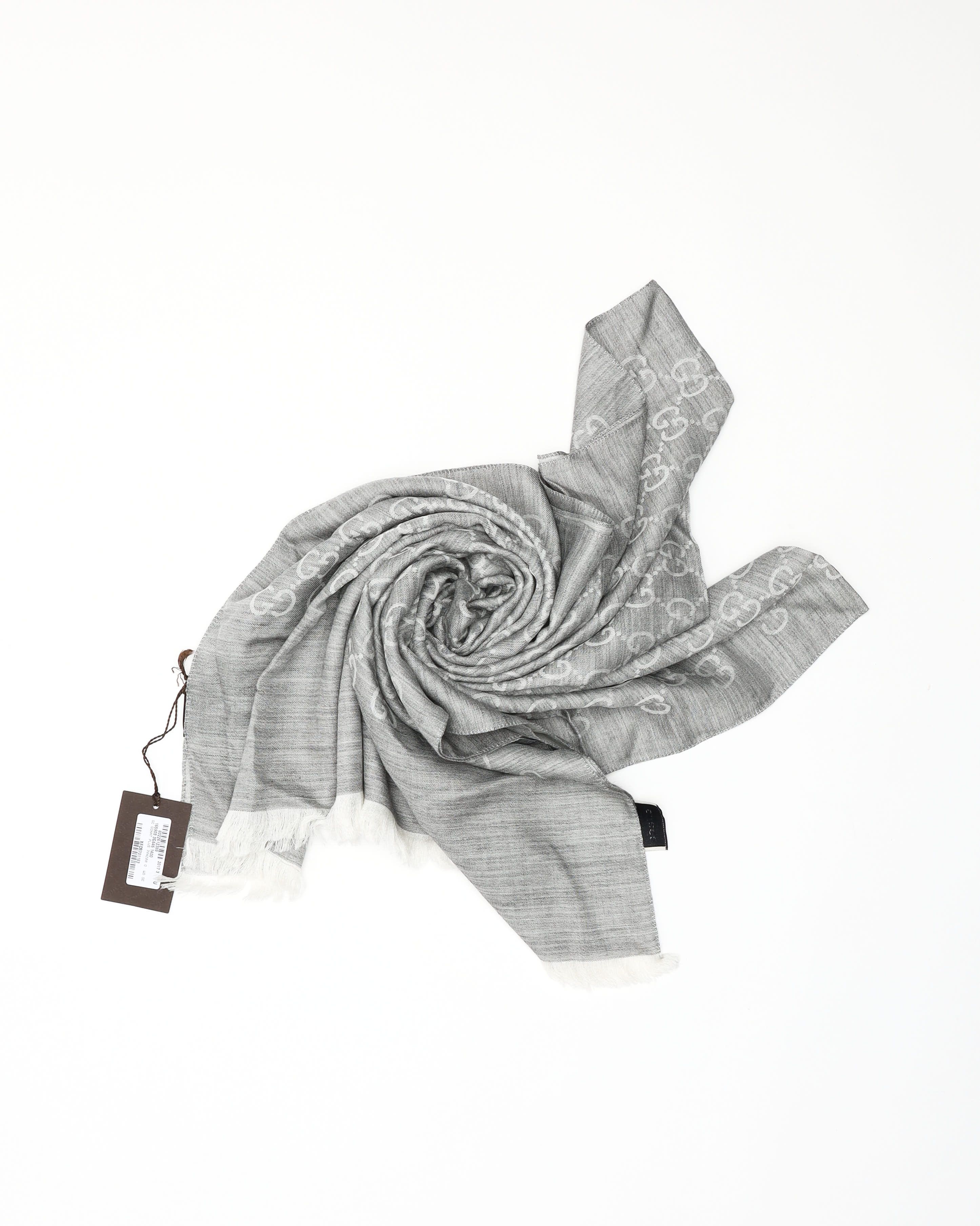 Gucci 200 Ssima Wool Scarf In Gray
