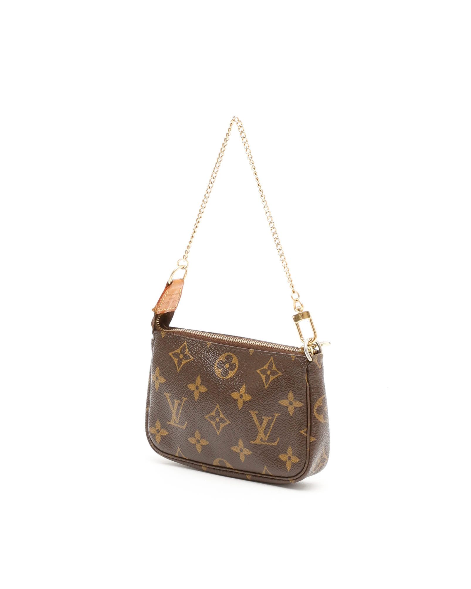 Pre-owned Louis Vuitton Mini Pochette Accessoires Bag In Brown