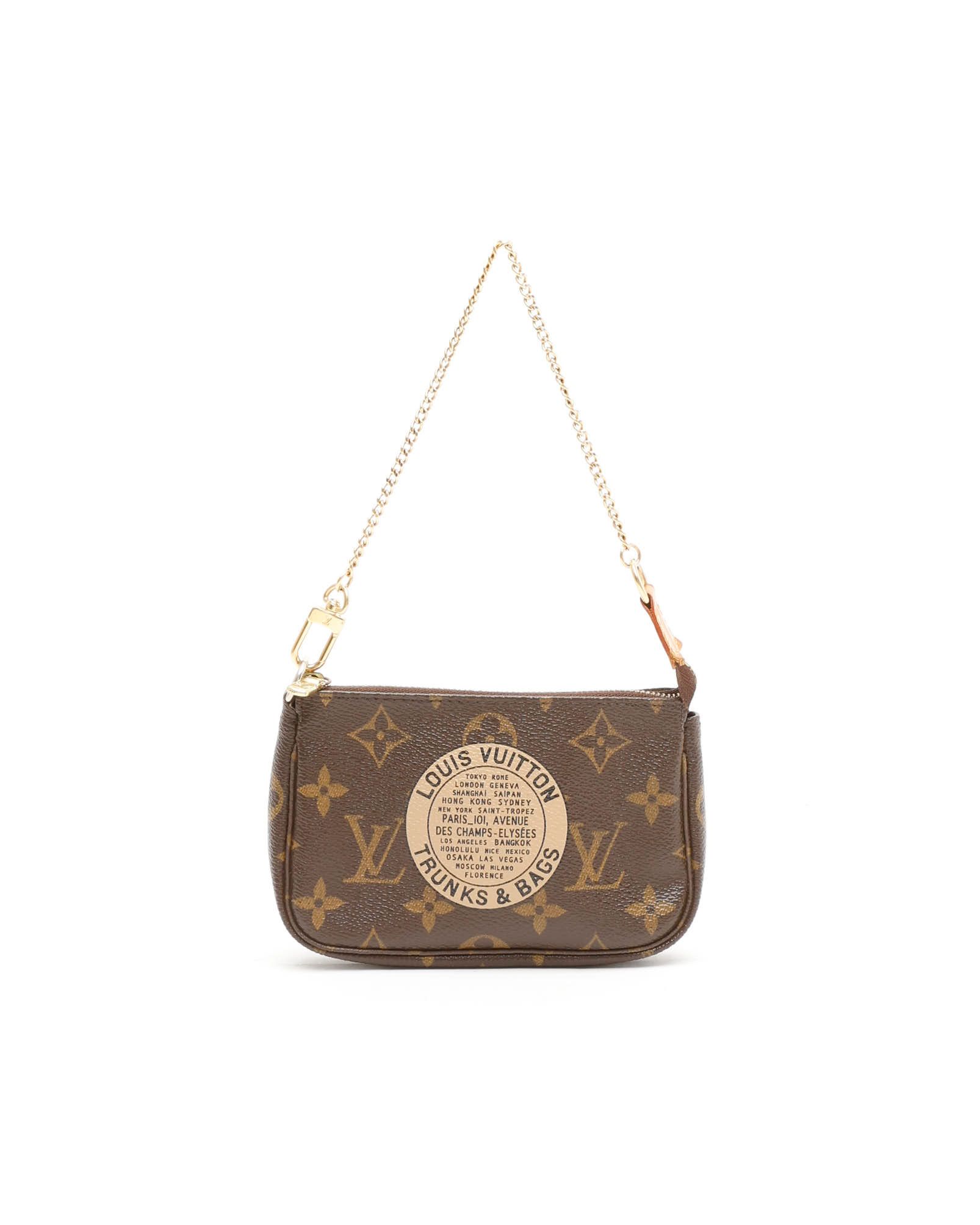 Pre-owned Louis Vuitton Mini Pochette Accessoires Bag In Brown