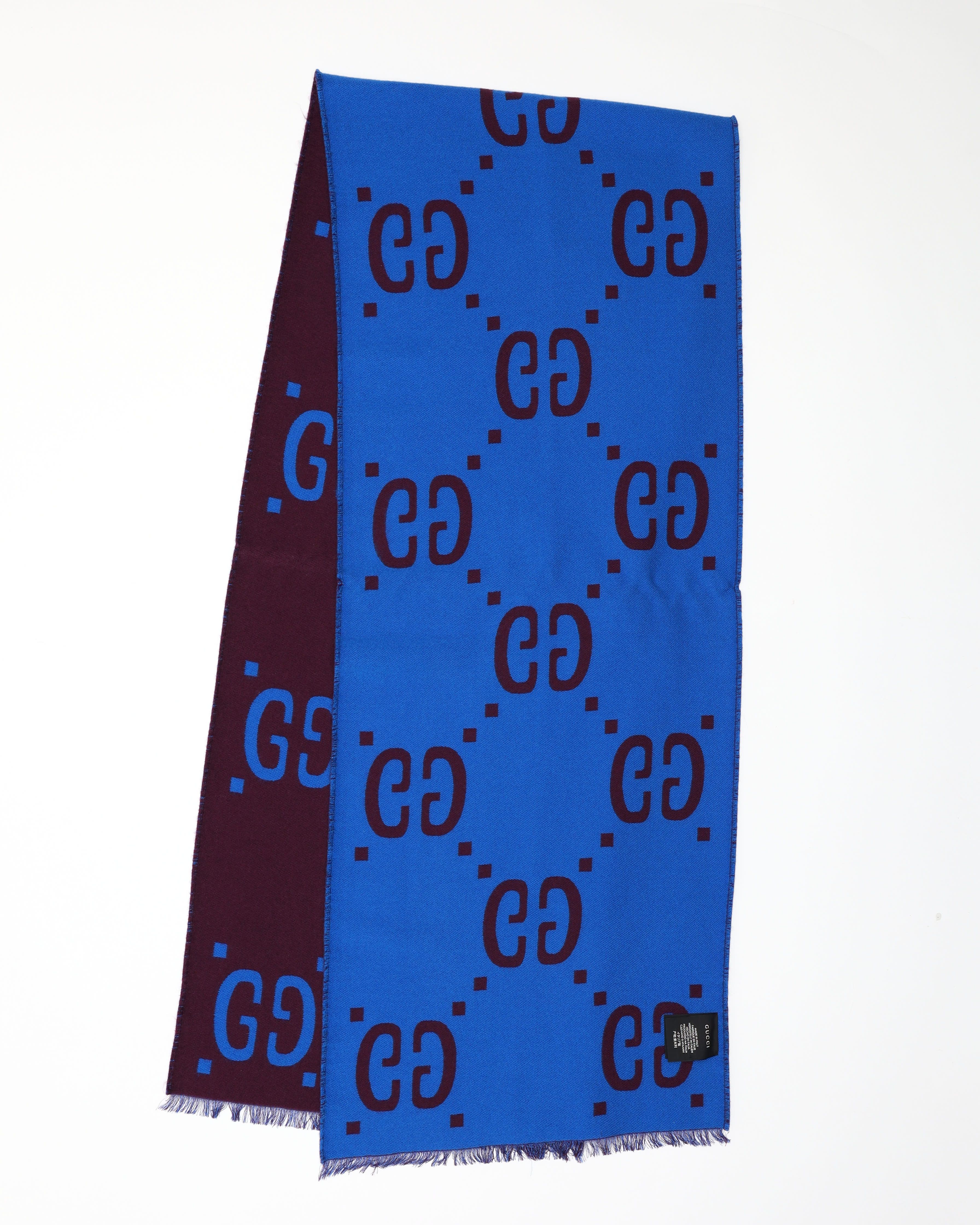 Gucci Jumbo Gg Jacquard Wool/silk Scarf In Multi