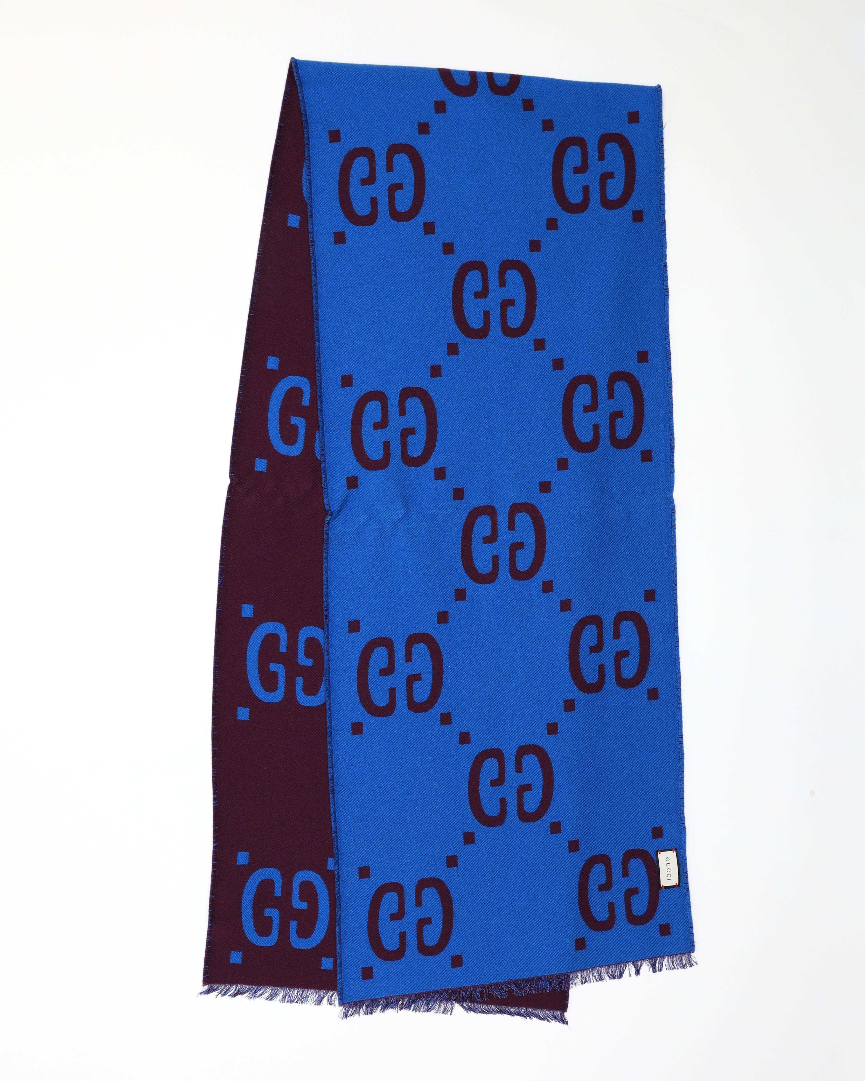 Gucci Jumbo Gg Jacquard Wool/silk Scarf In Multi