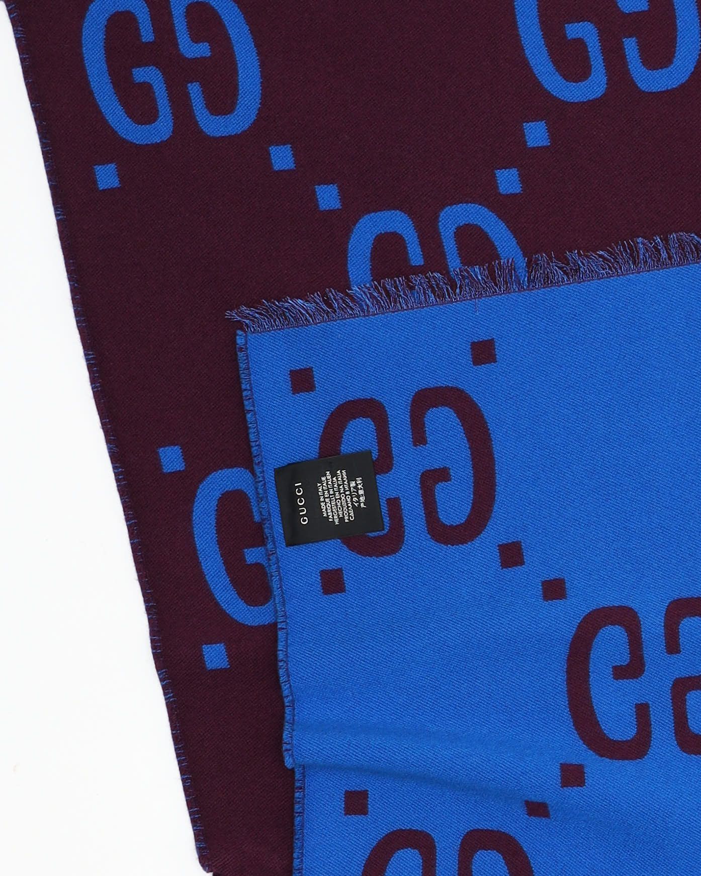 Gucci Jumbo Gg Jacquard Wool/silk Scarf In Multi