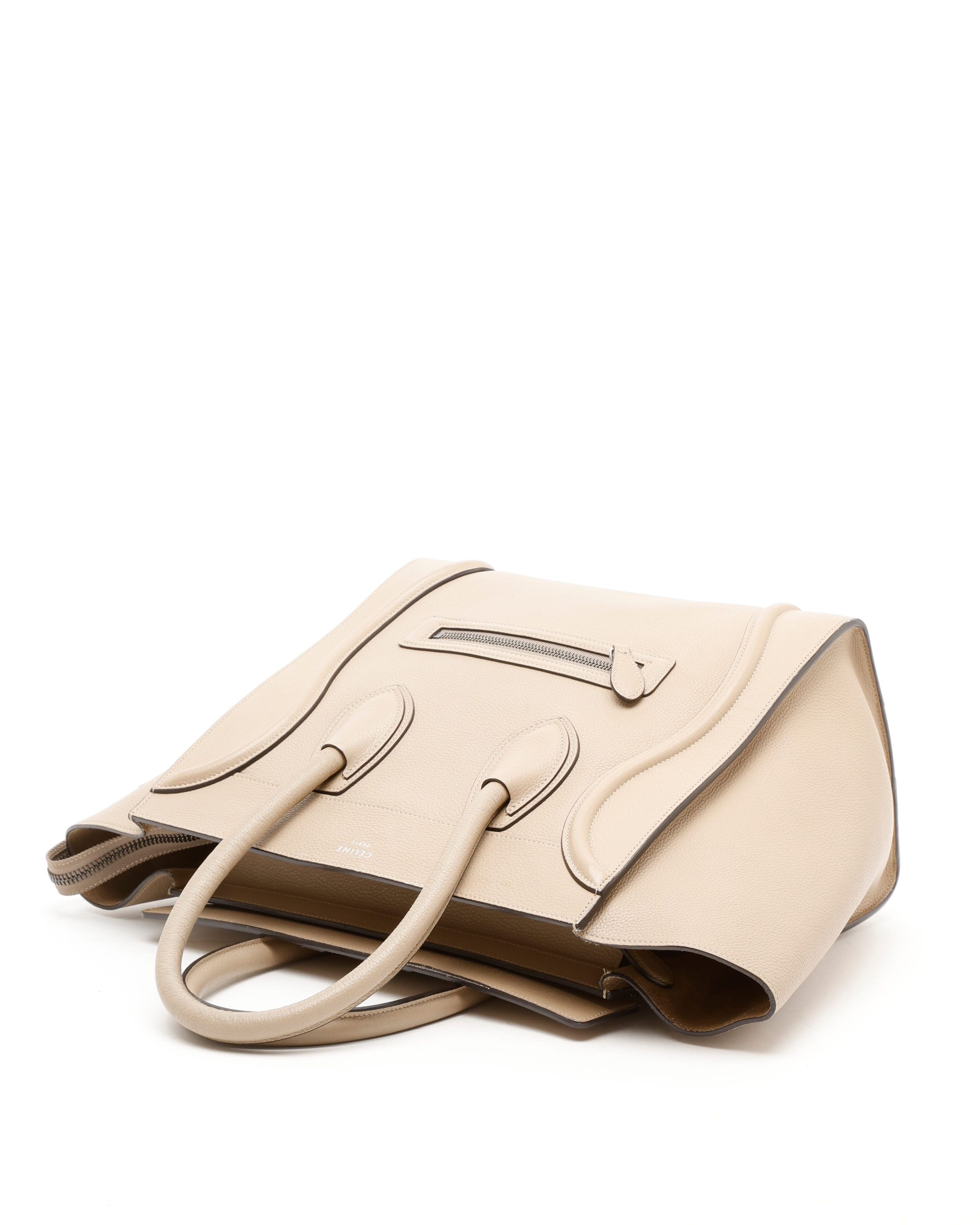 Celine Céline Luggage Mini Bag In Neutral