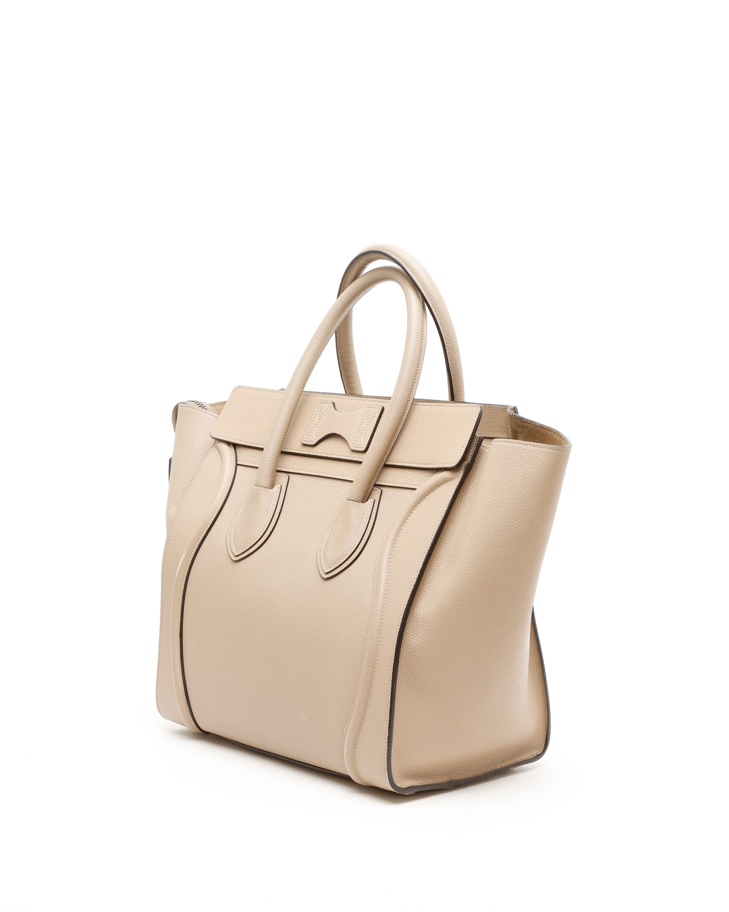 Celine Céline Luggage Mini Bag In Neutral