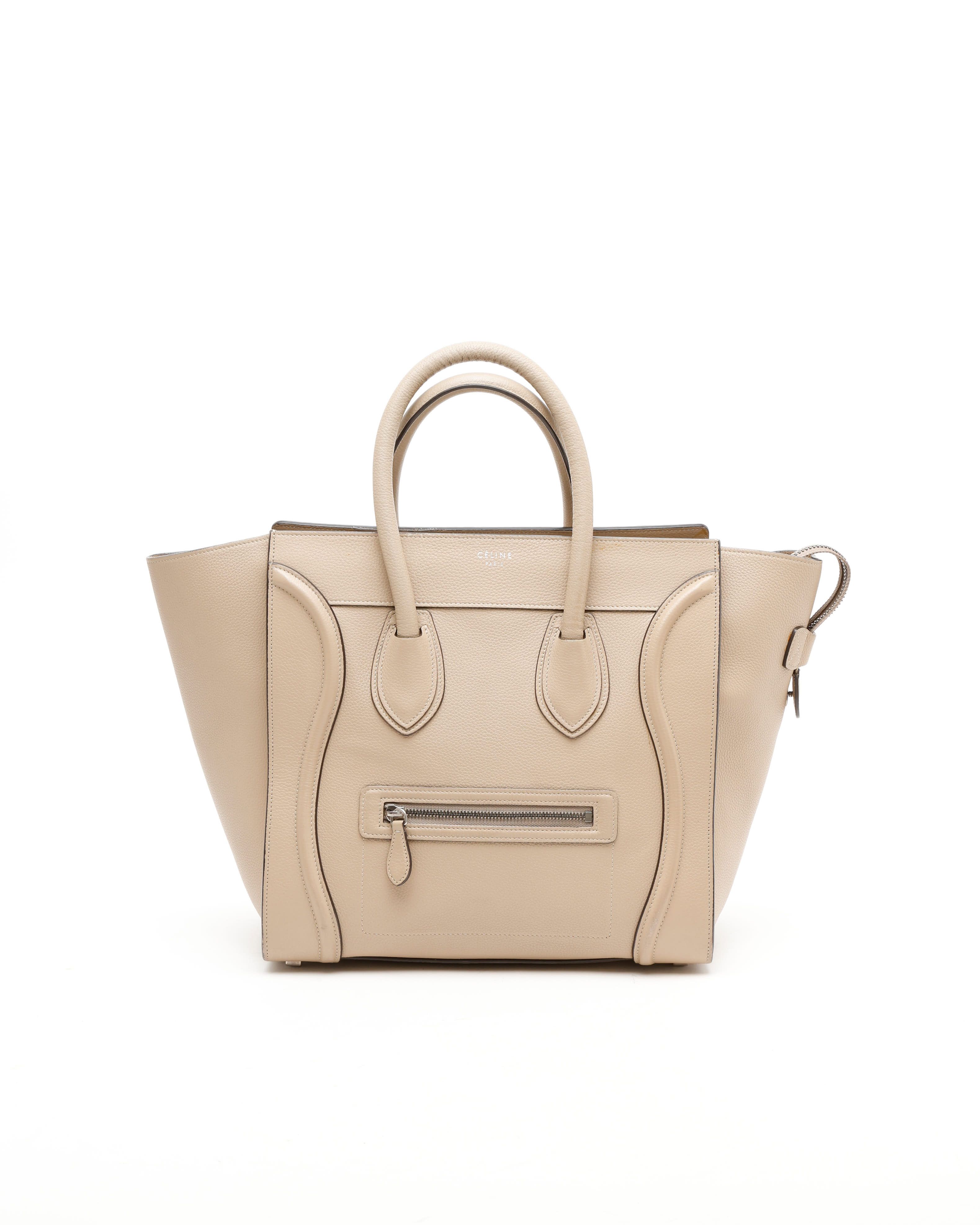 Celine Céline Luggage Mini Bag In Neutral