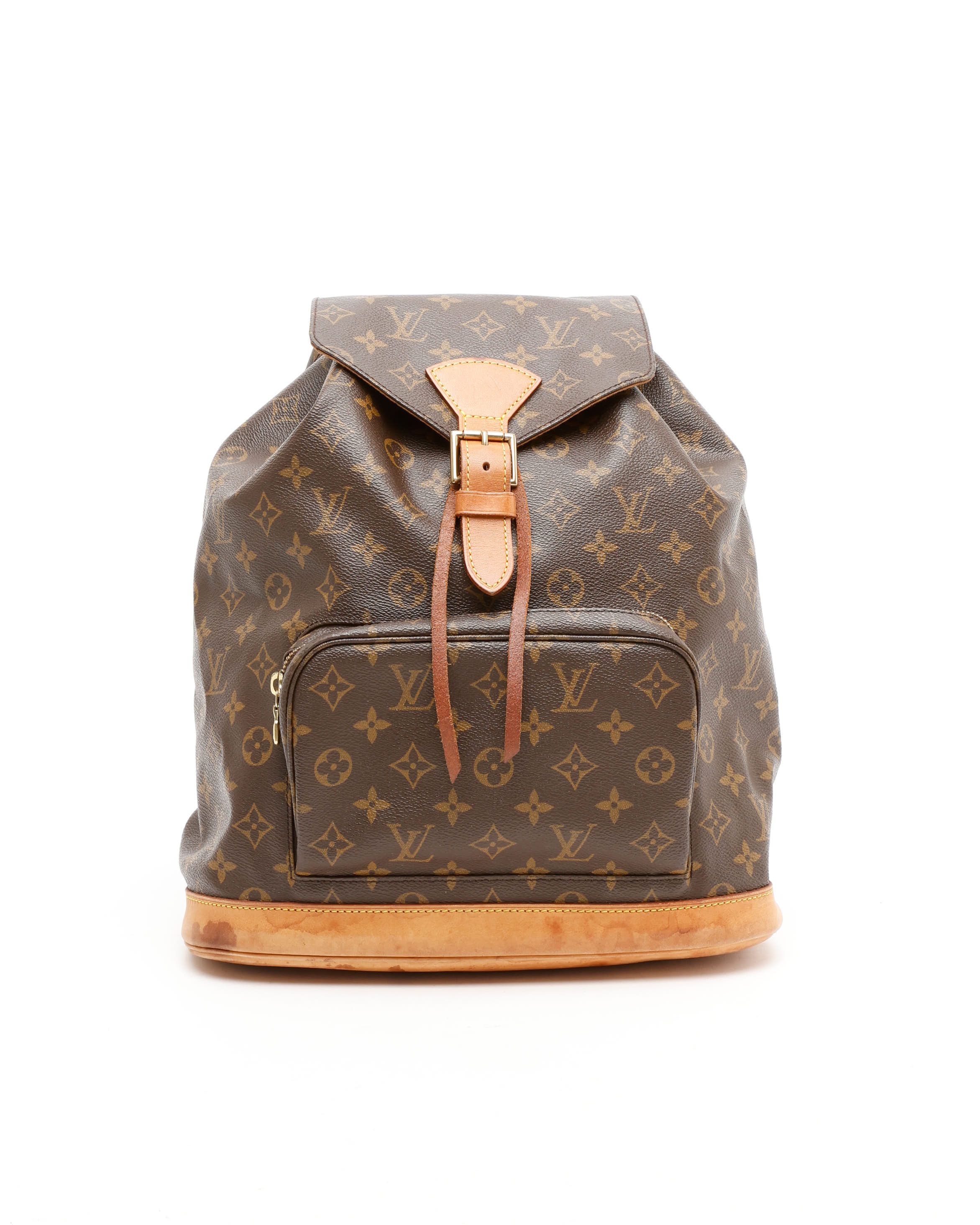 Pre-owned Louis Vuitton Monogram Montsouris Gm Backpack In Brown