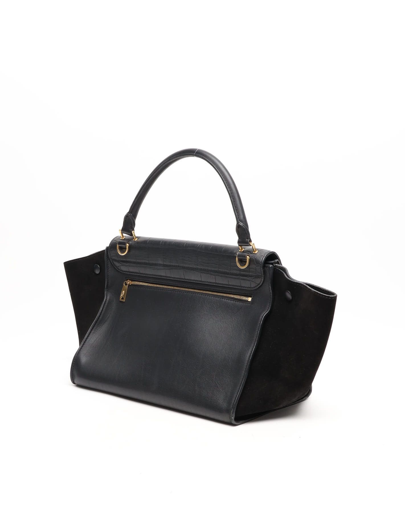 Celine Céline Medium Trapeze Bag In Black