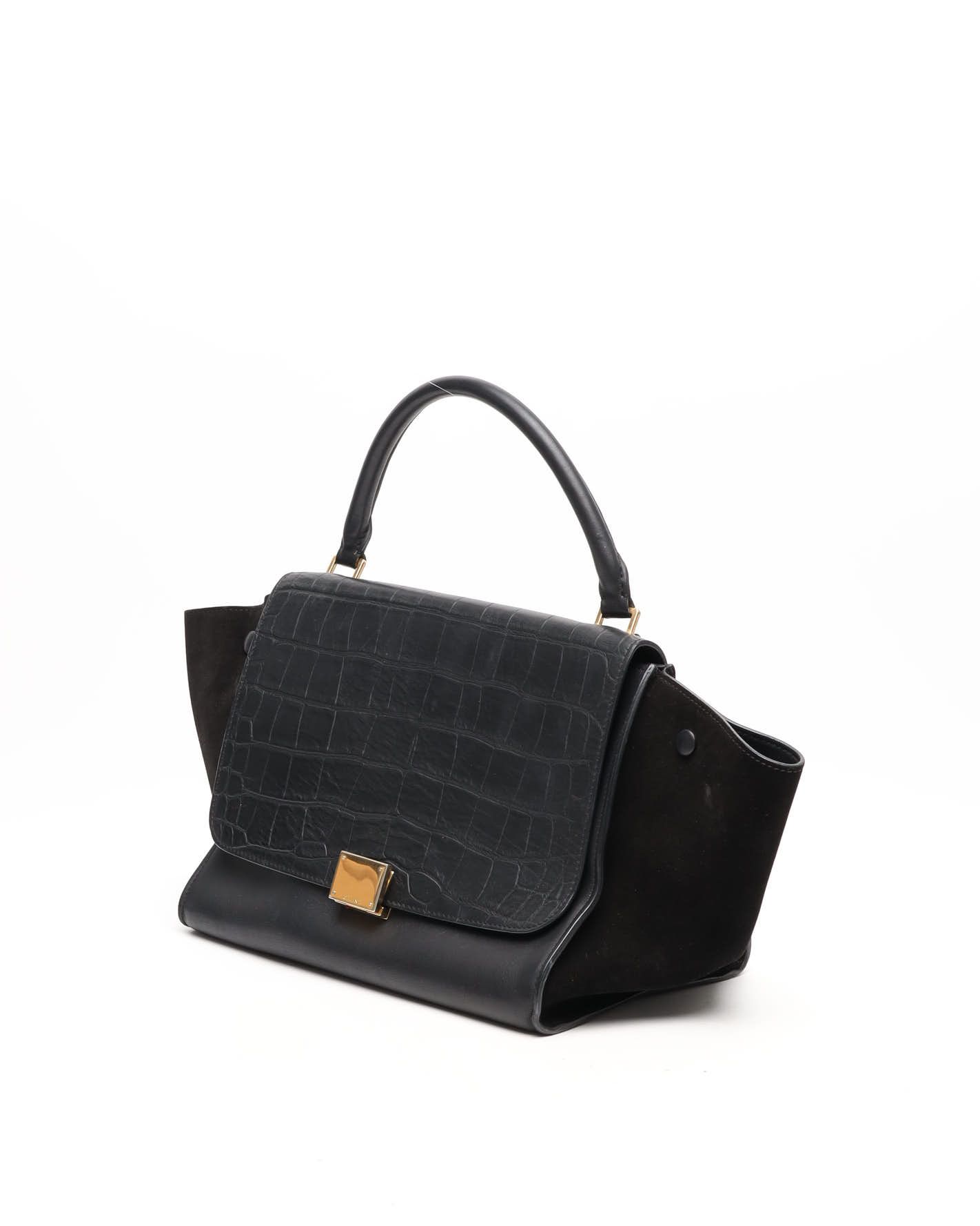 Celine Céline Medium Trapeze Bag In Black