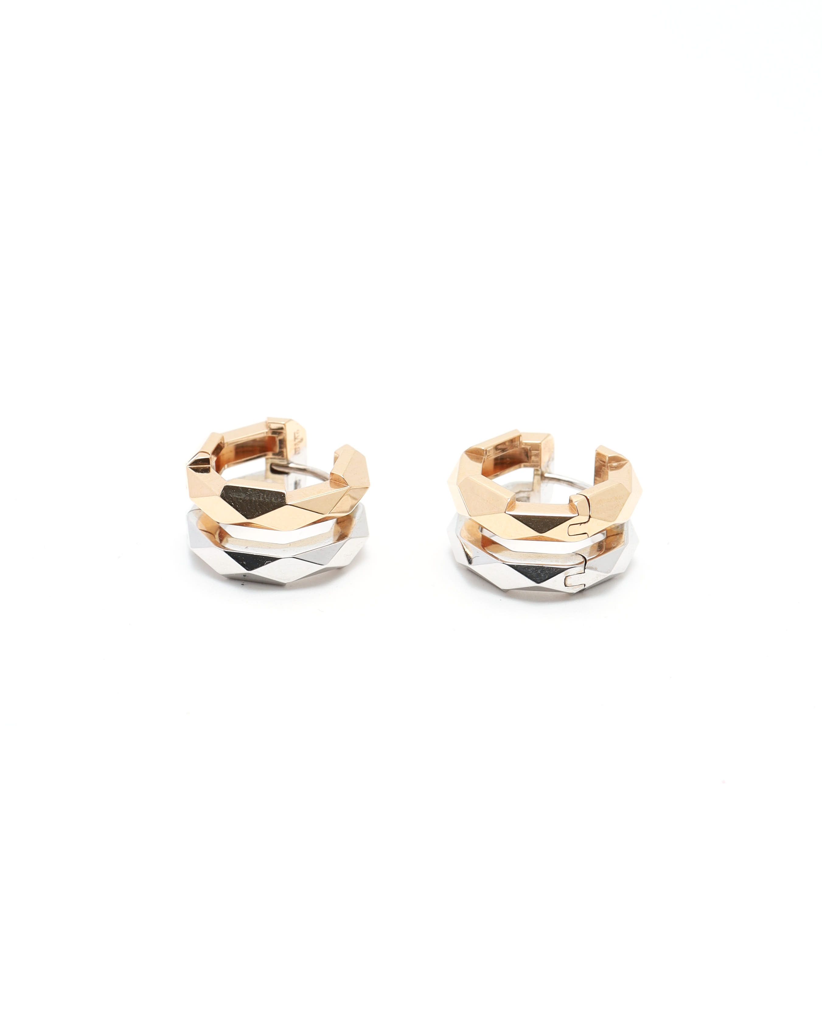 Gucci 18kt Rose- And White Link To Love Double Earrings In Gold