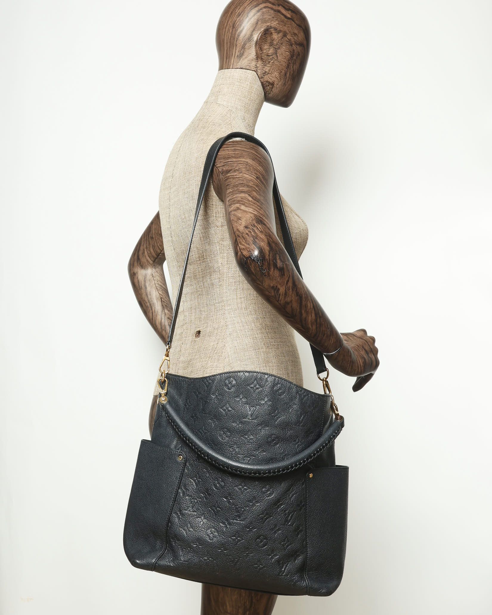 LOUIS VUITTON Pre-owned Monogram Empreinte Bagatelle Shoulder Bag In Black