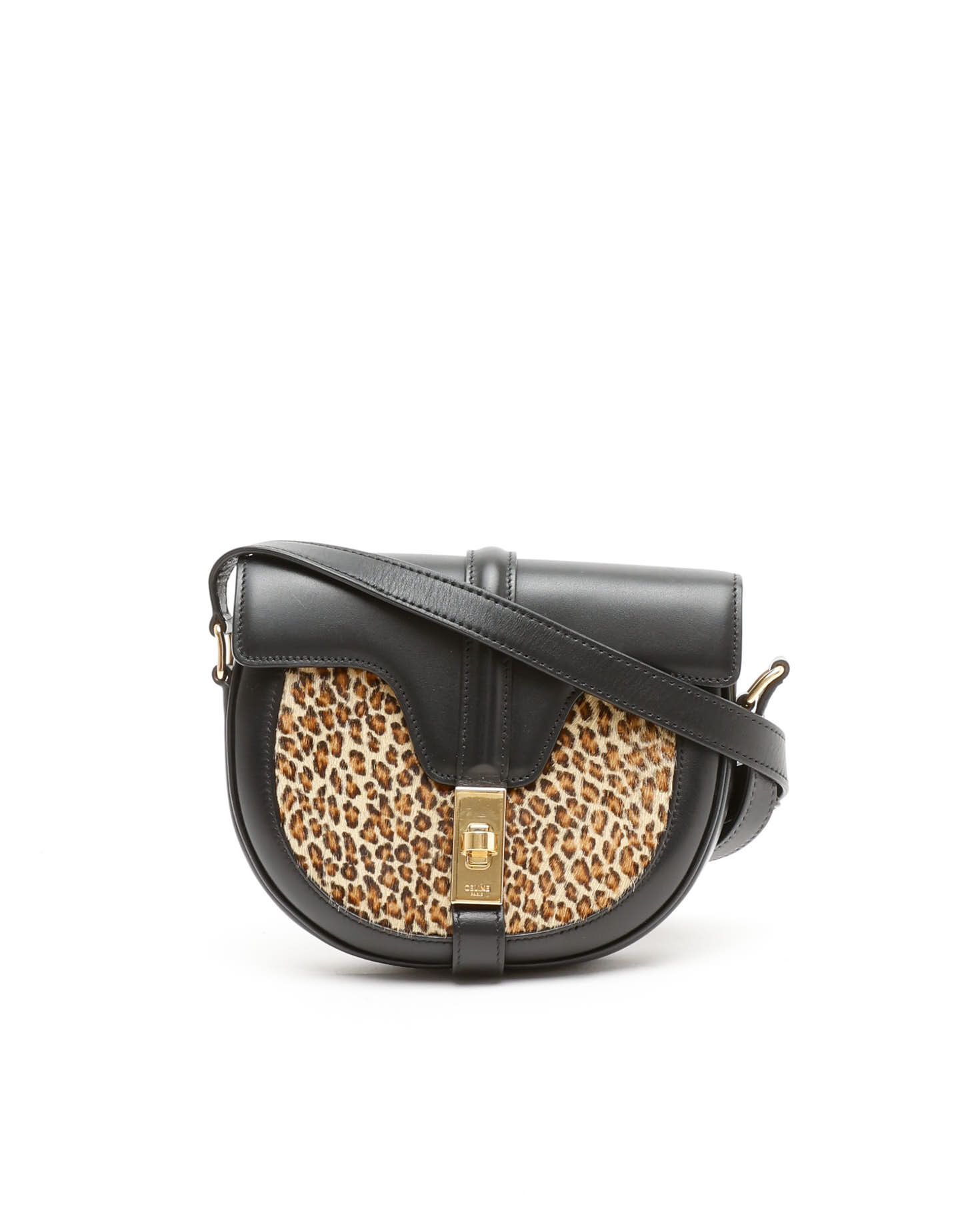 Celine Céline Leopard Besace Mini 16 Crossbody Bag In Multi