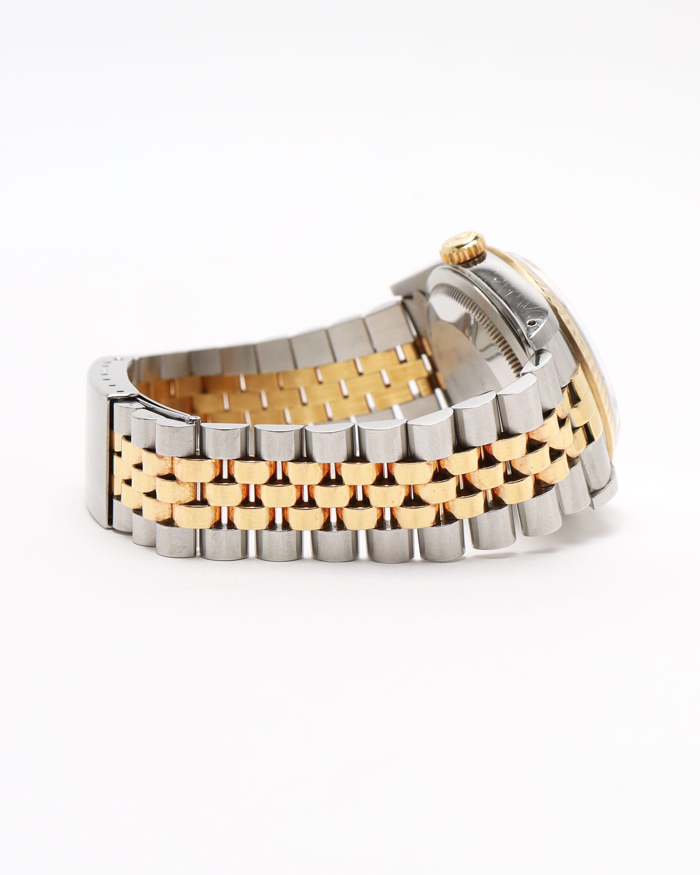 Rolex Datejust 36mm Ref 16233 Rare Pyramid Dial Full Set 1989 Watch In Sand