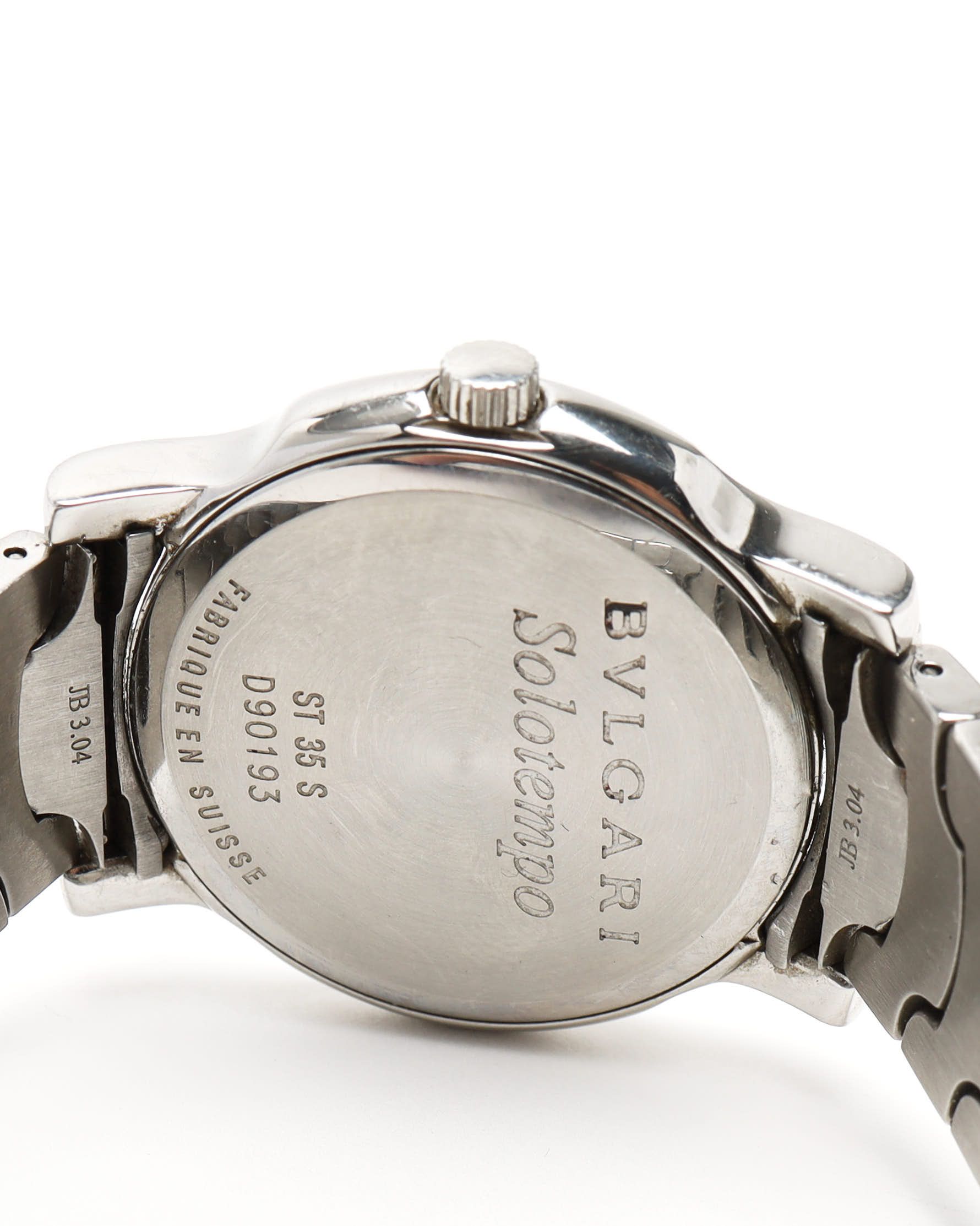 Bvlgari Solotempo 35mm Ref St35s Watch In Blue